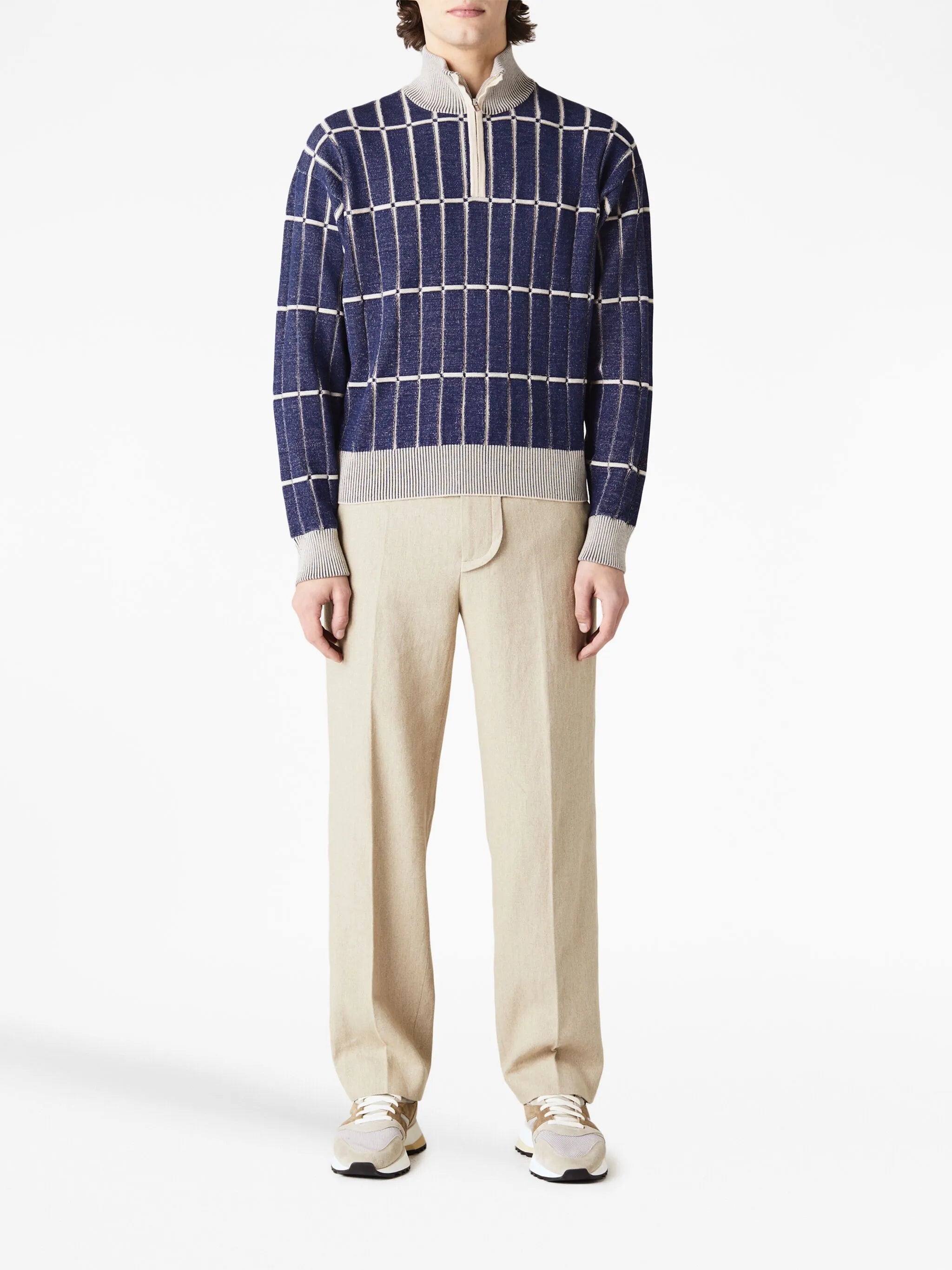 checkered knit jumper