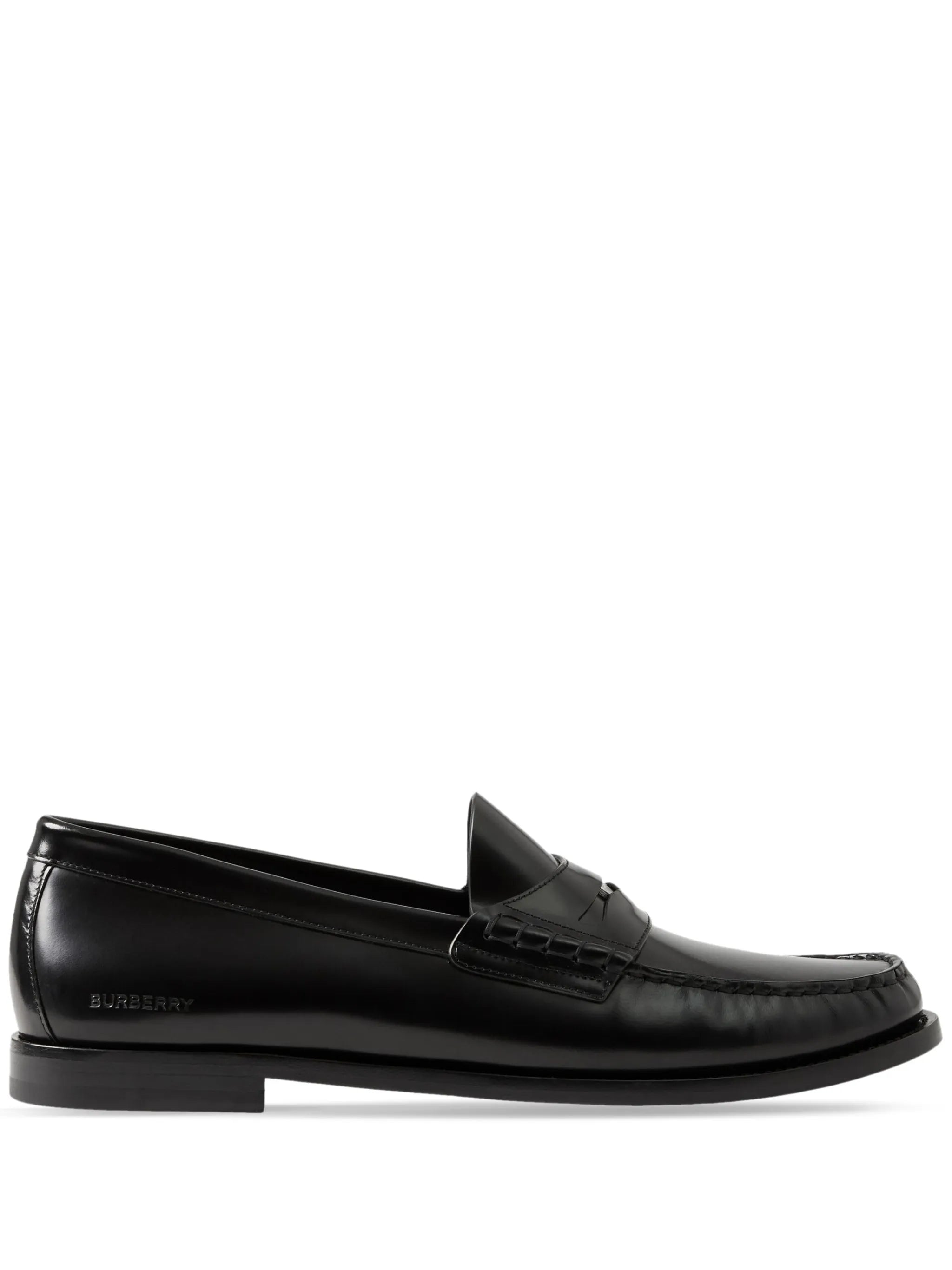 coin-detailing logo-debossed leather penny loafers