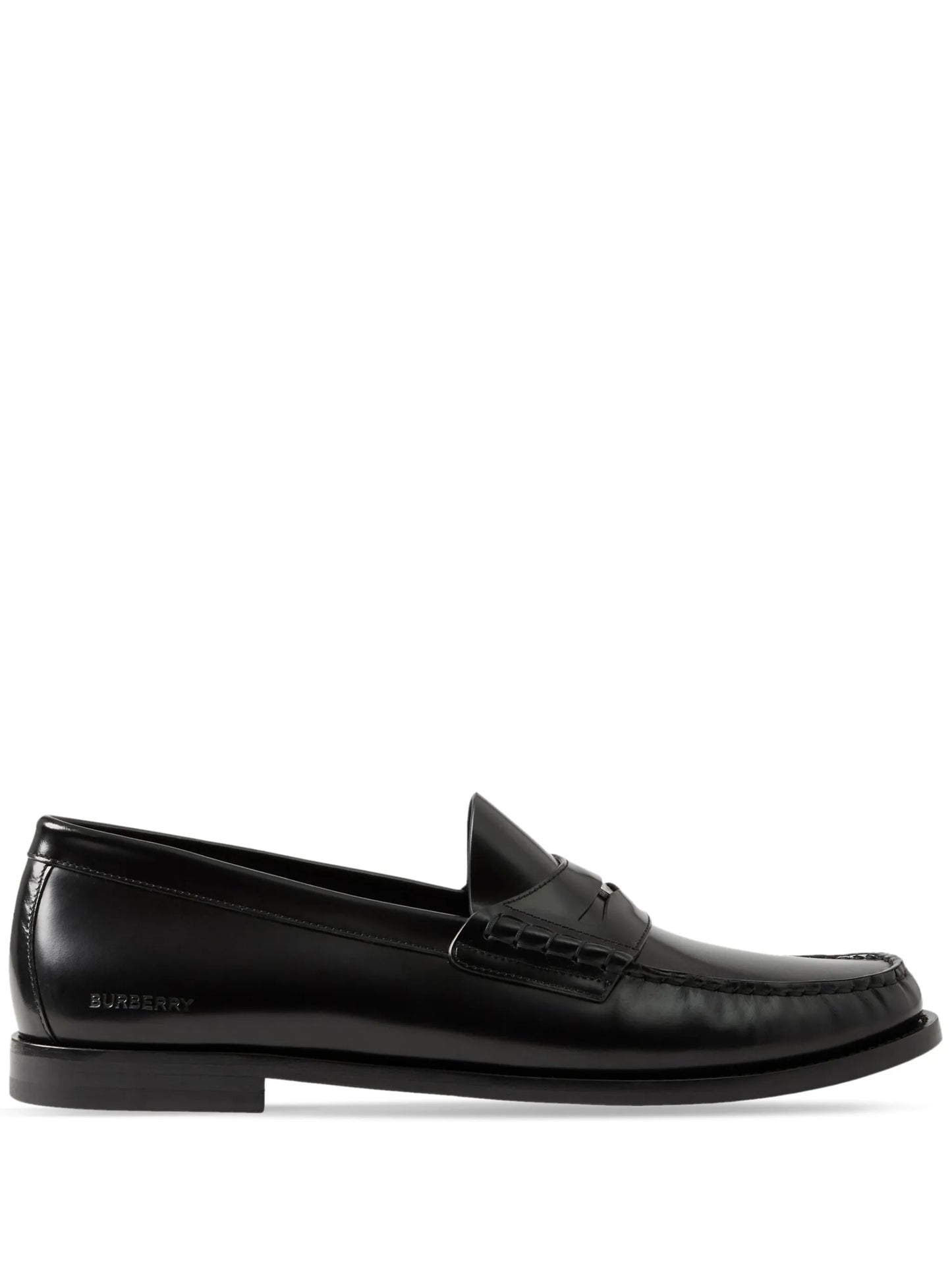 coin-detailing logo-debossed leather penny loafers