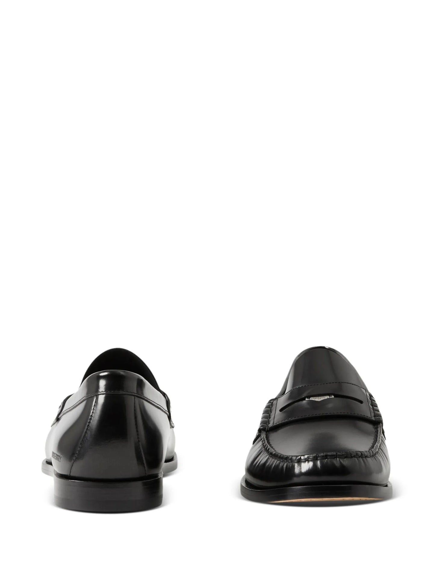 coin-detailing logo-debossed leather penny loafers
