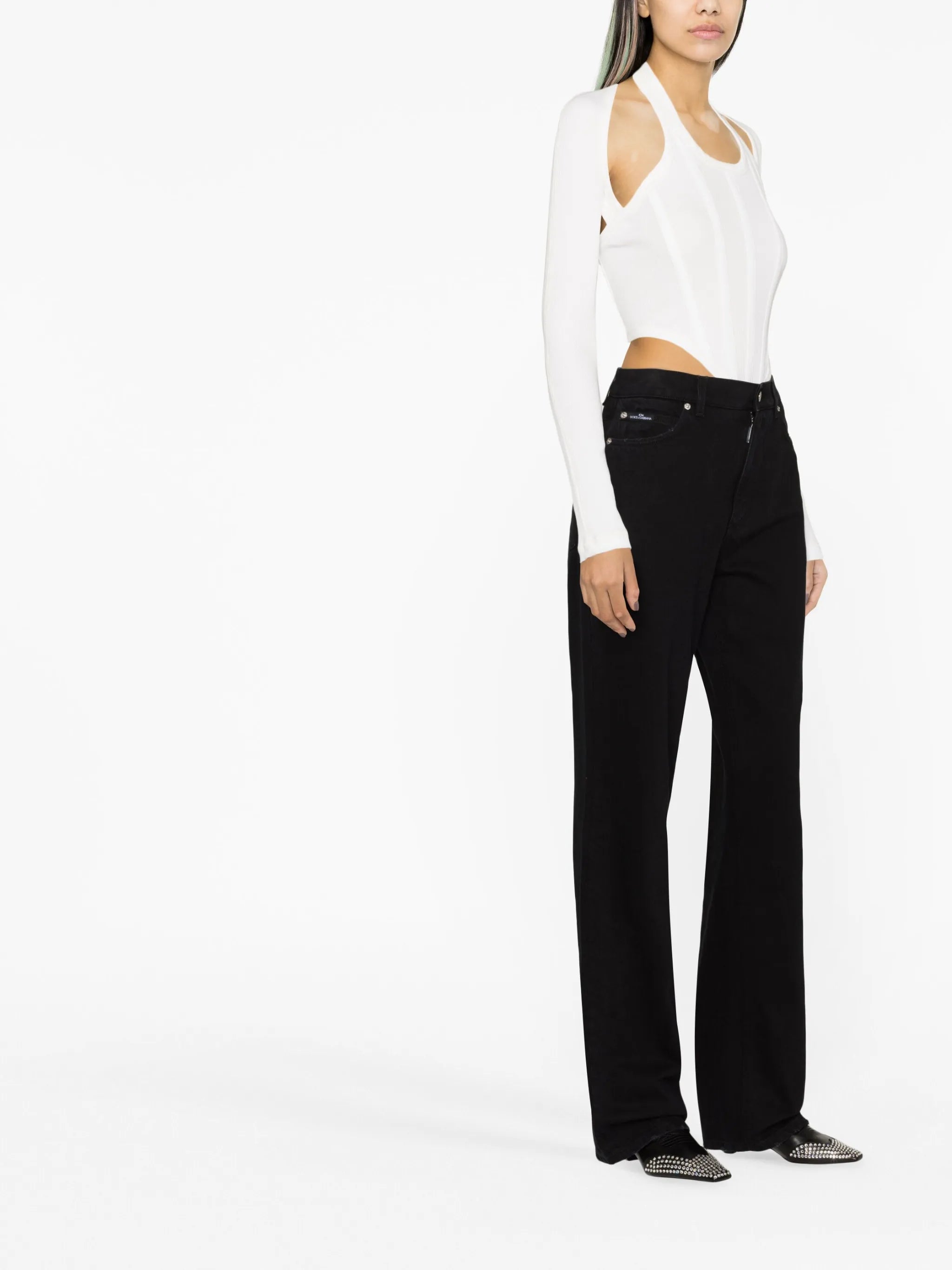 KIM DOLCE&GABBANA high-rise drop-crotch boyfriend jeans