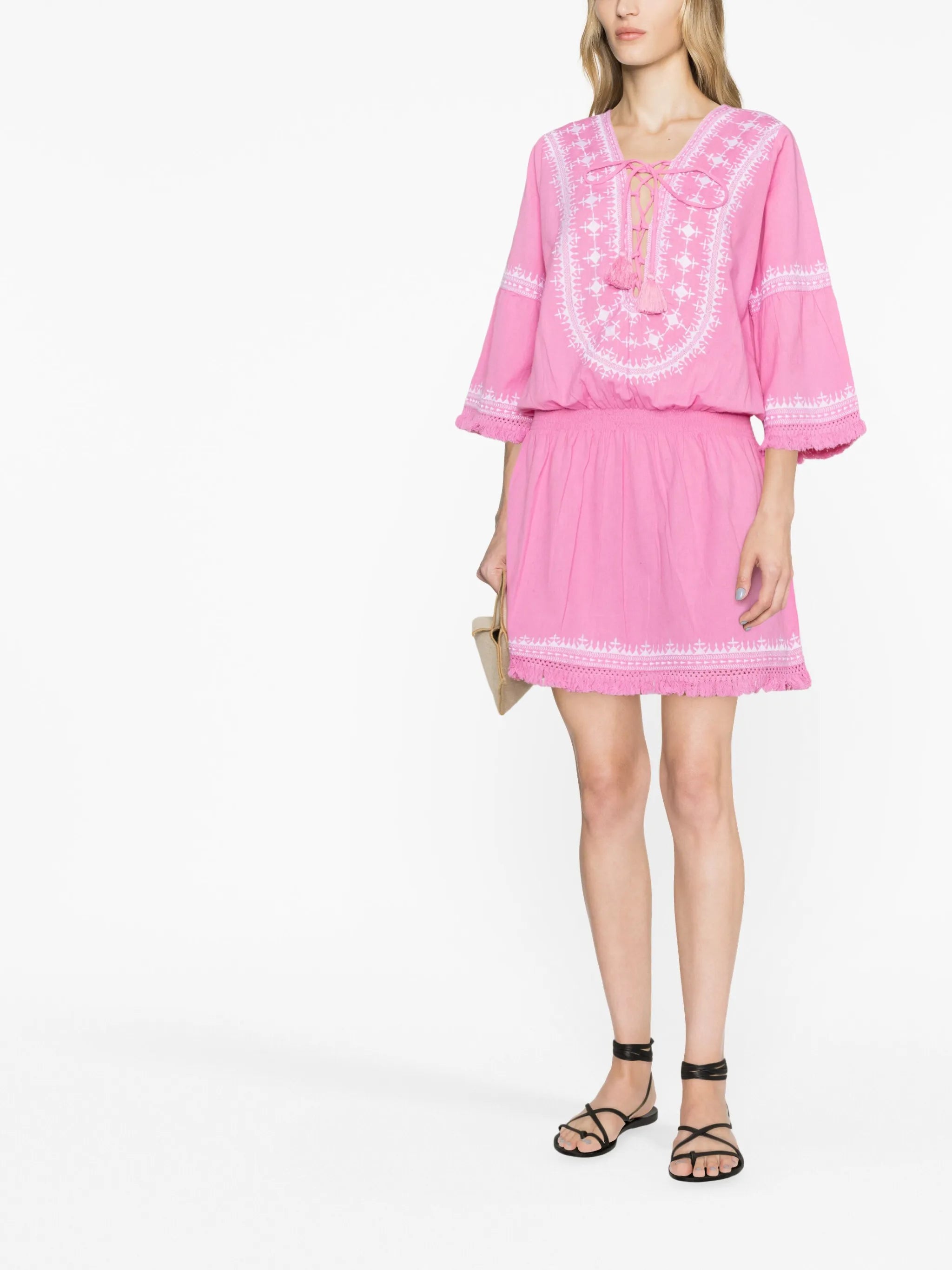 Martina tassel-trim beach dress