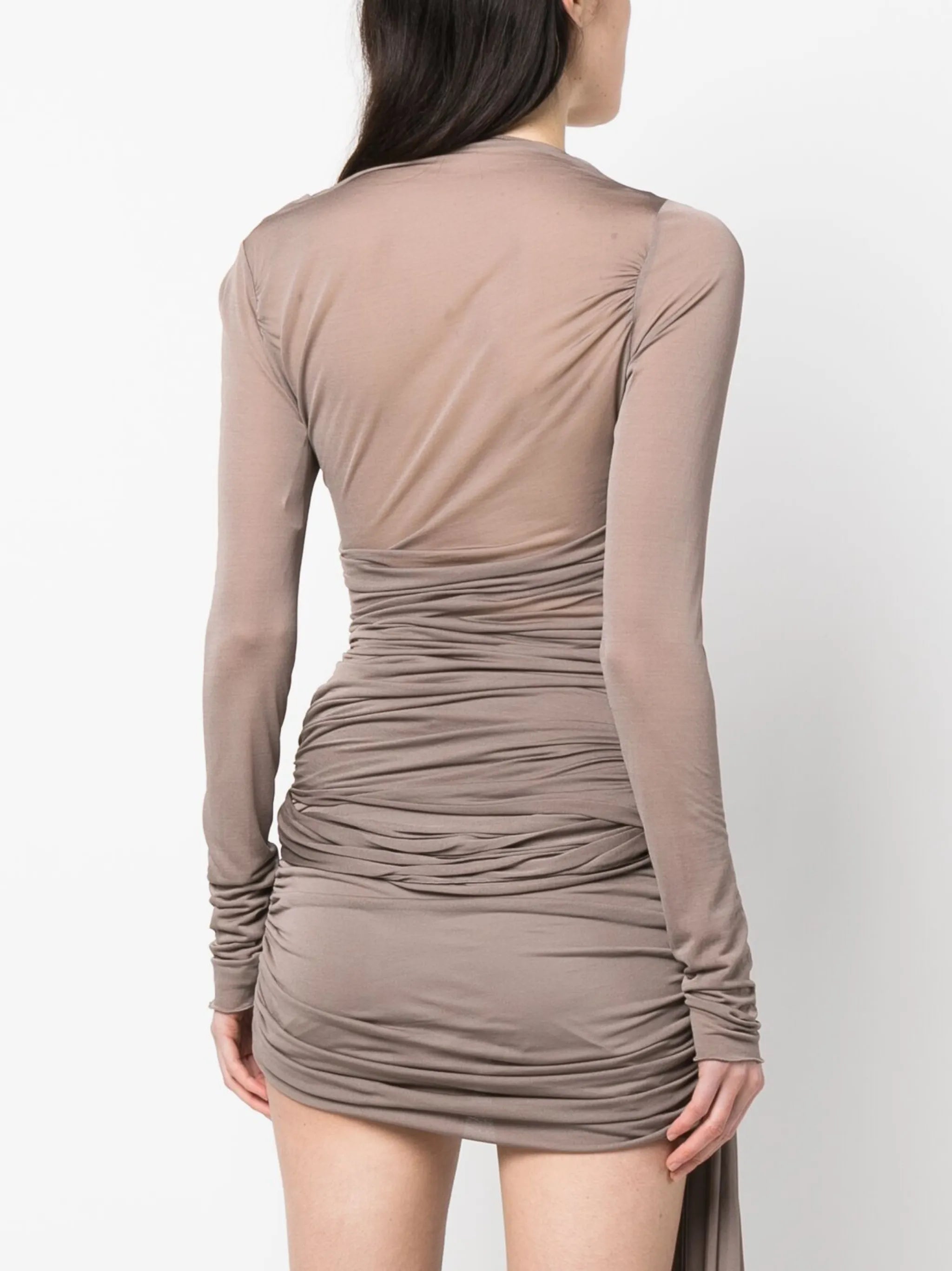 ruched long-sleeve top