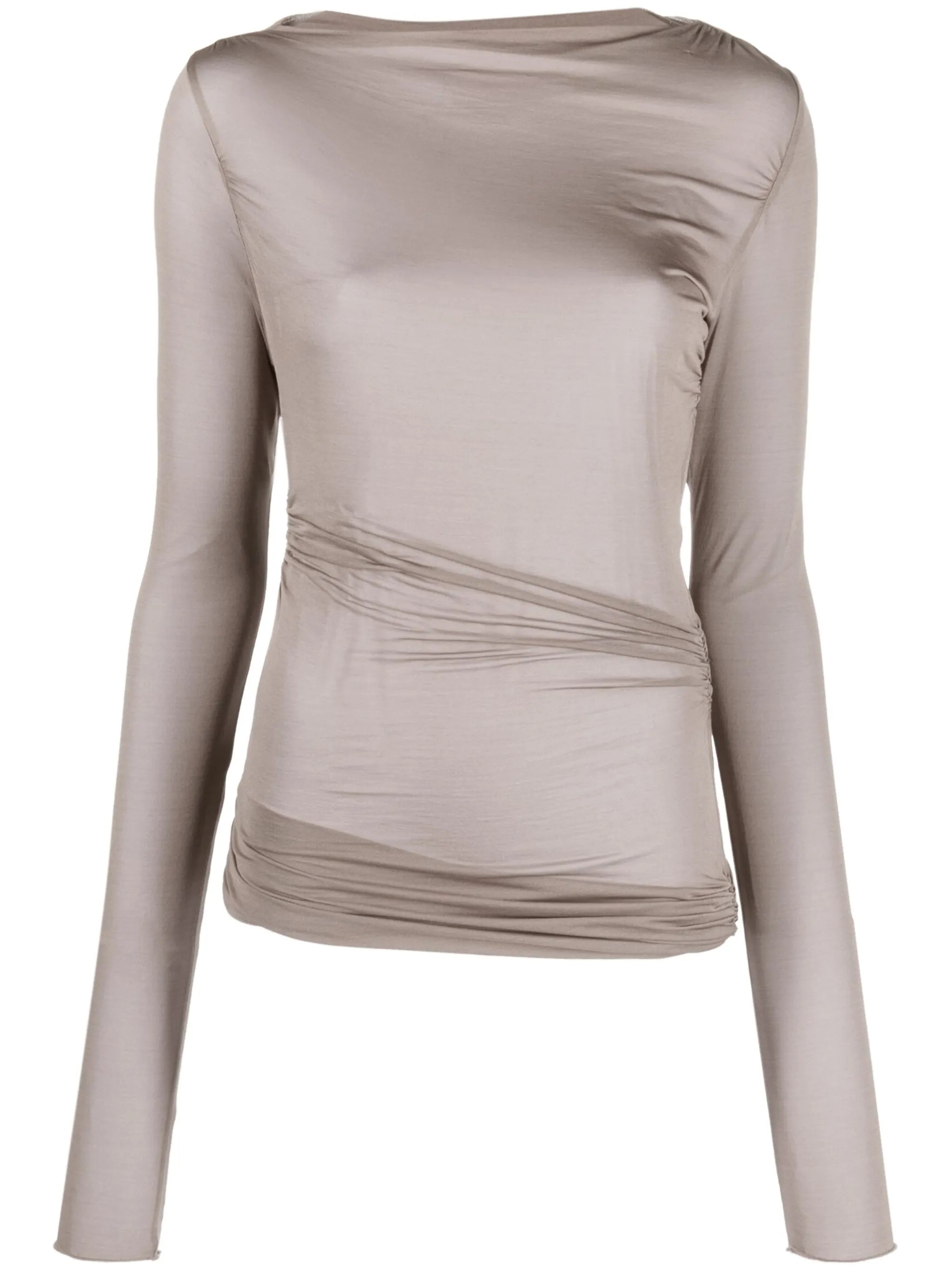 ruched long-sleeve top