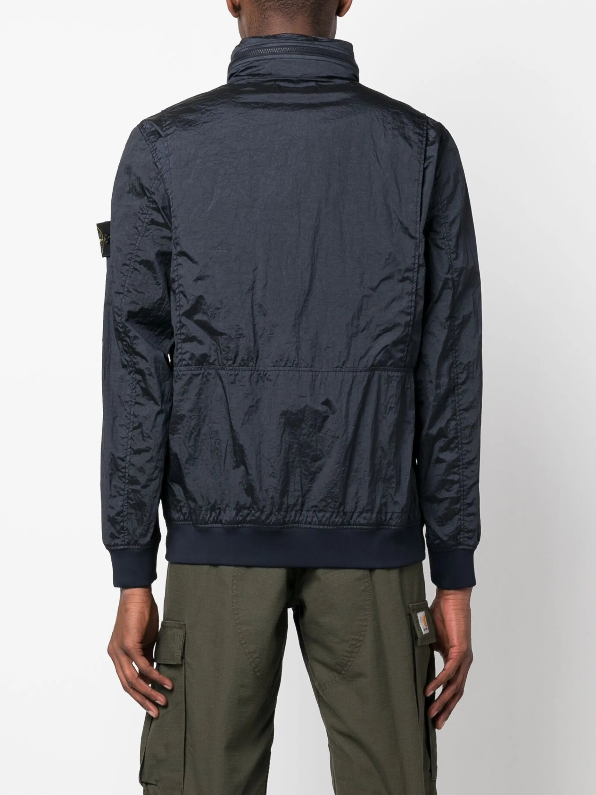 Compass-logo zip-up windbreaker