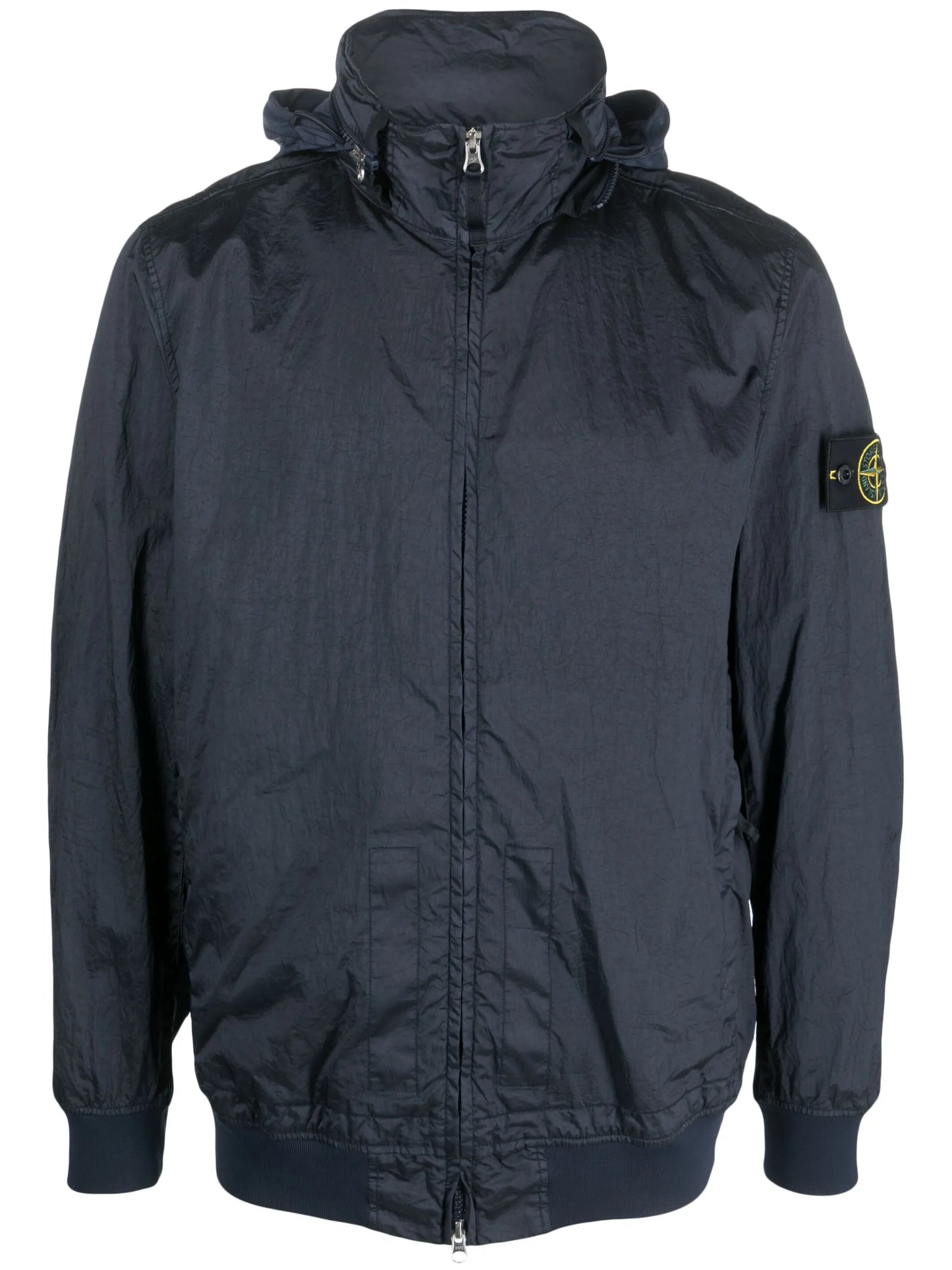 Compass-logo zip-up windbreaker