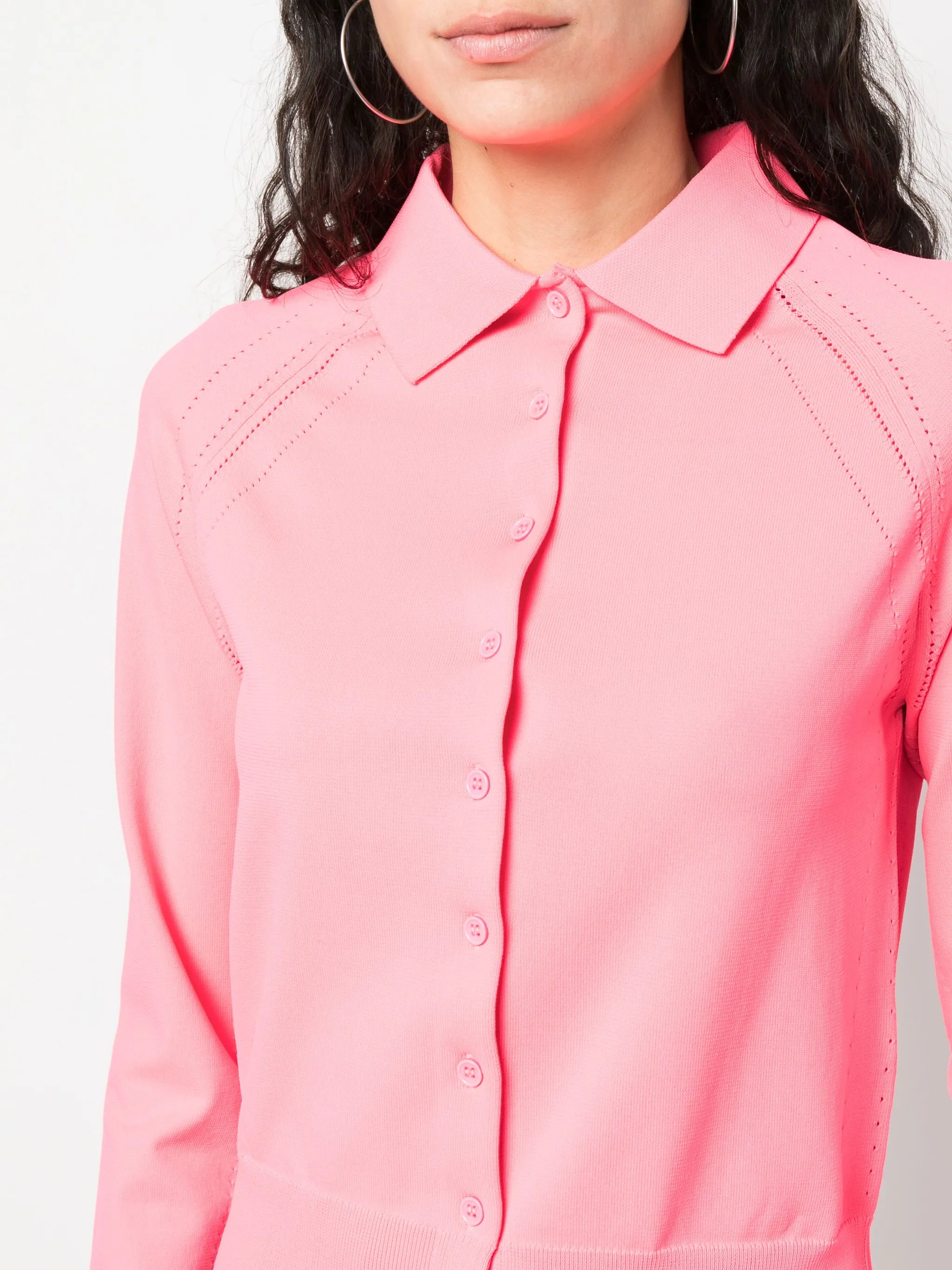 pointelle-knit cropped cardigan