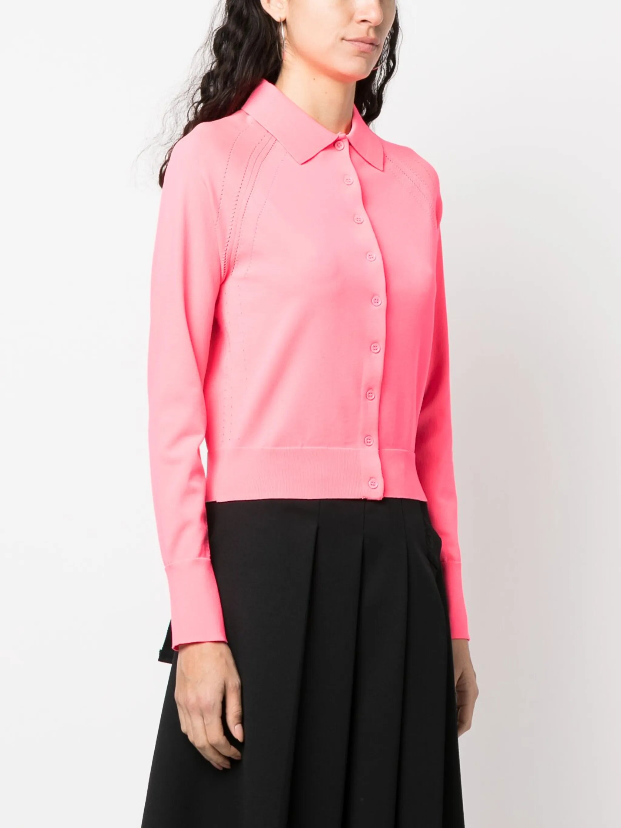 pointelle-knit cropped cardigan