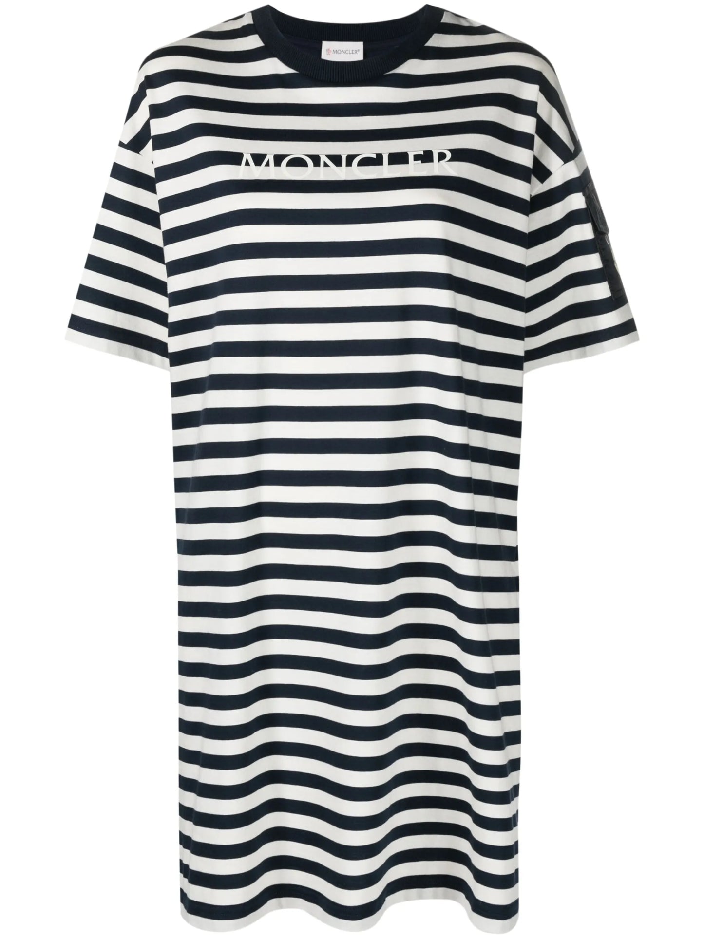 logo-print striped T-shirt dress