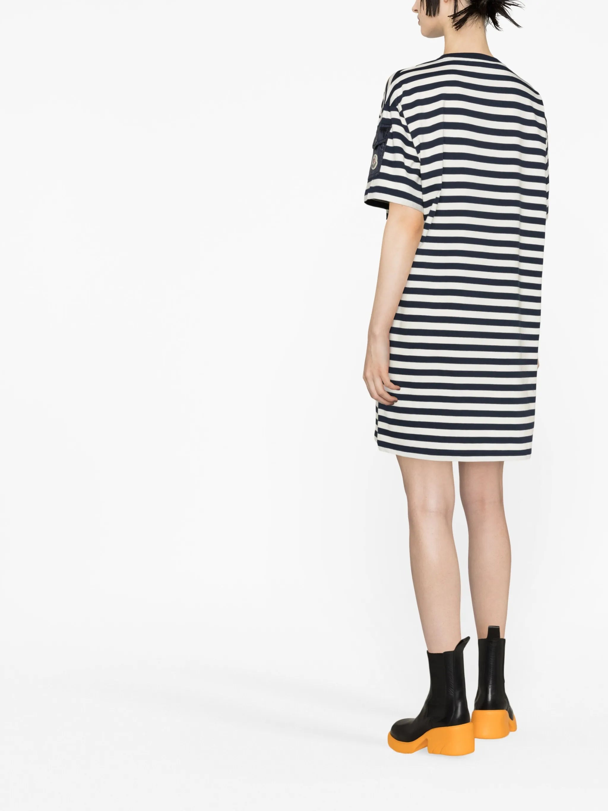 logo-print striped T-shirt dress