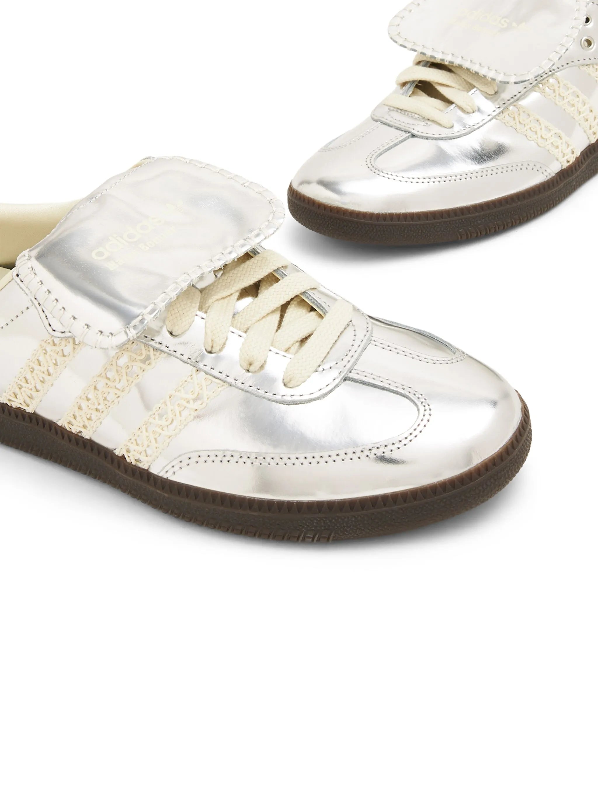 Wales Bonner Silver Samba leather sneakers