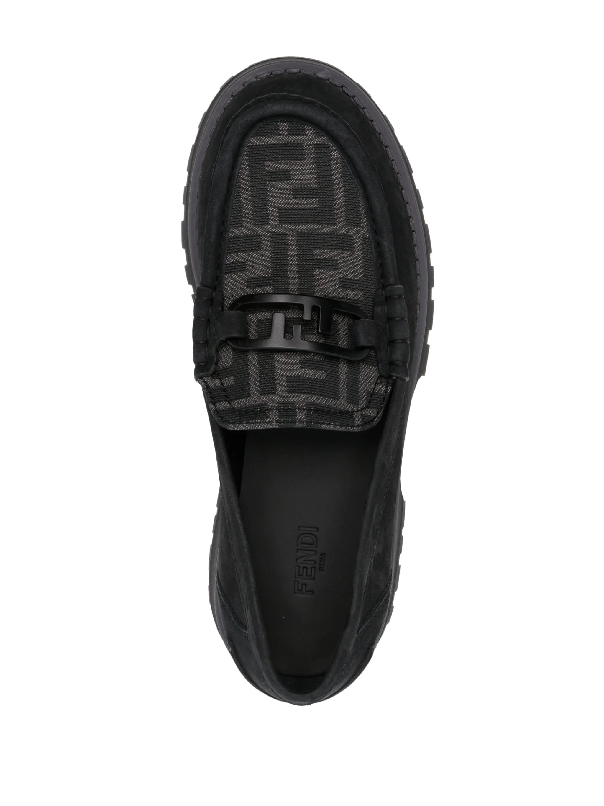 logo-print leather loafers