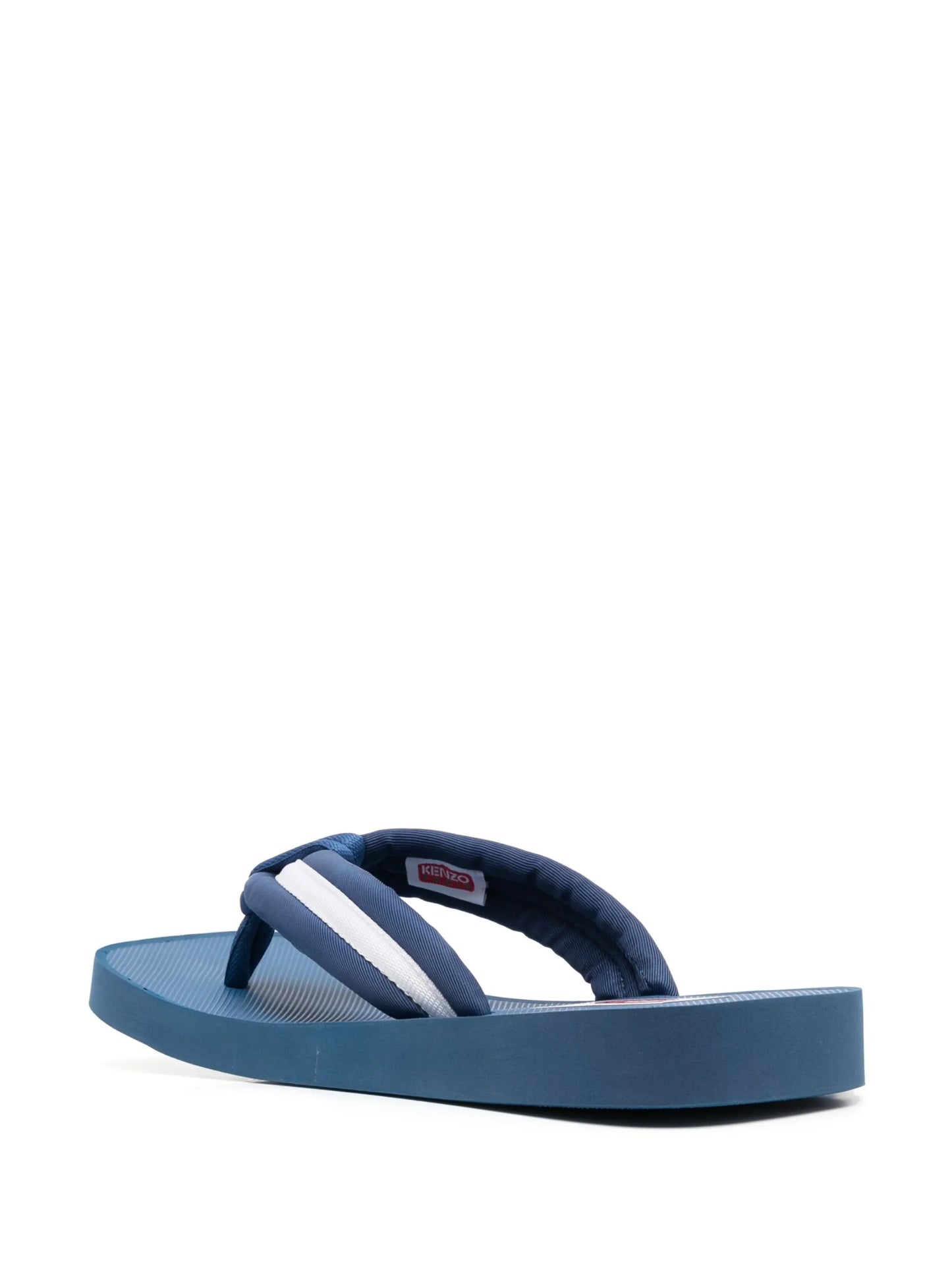 logo-patch striped flip flops