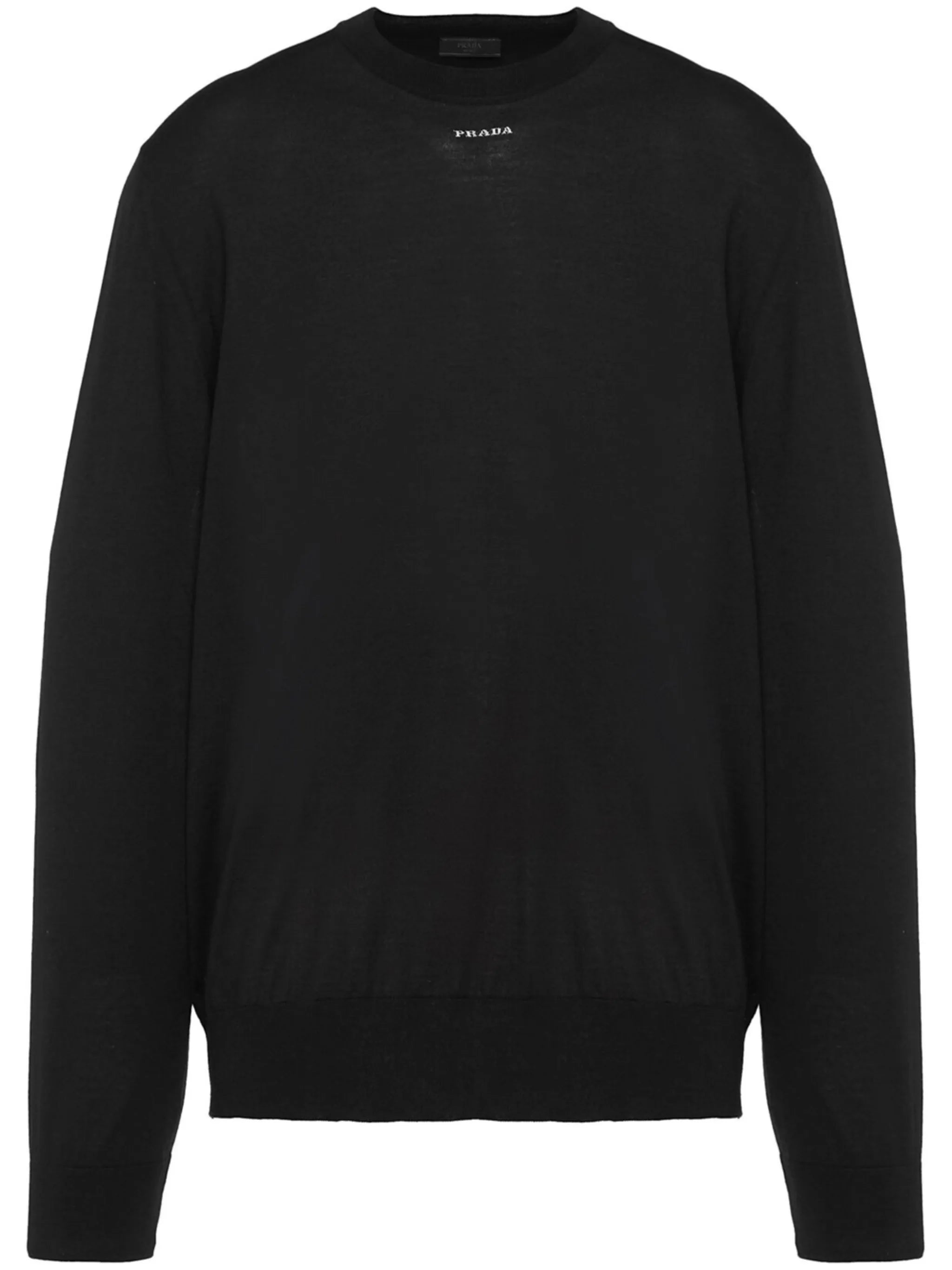logo-intarsia wool jumper