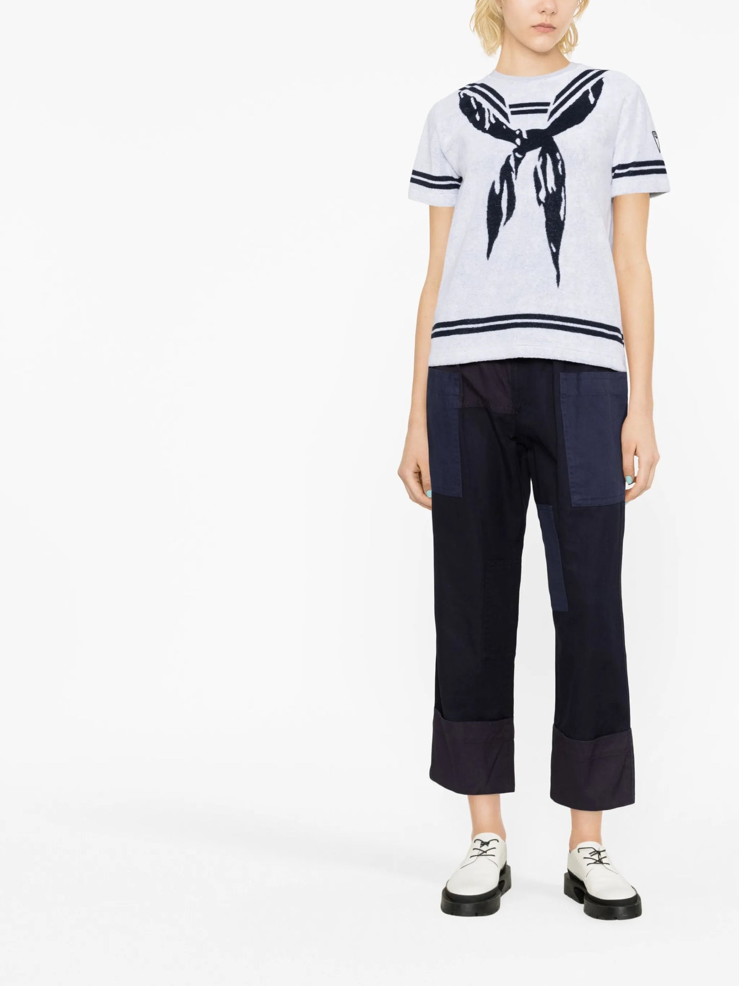 sailor-print T-shirt