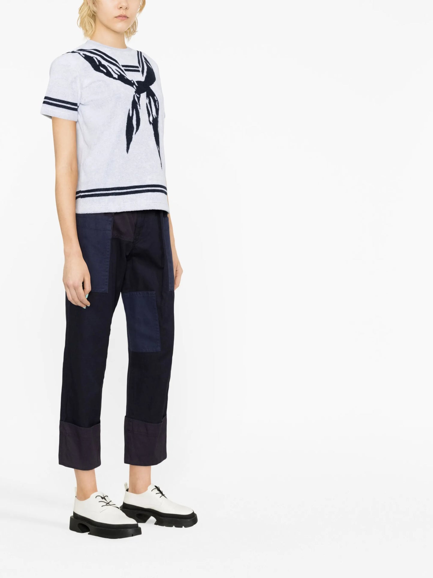 sailor-print T-shirt
