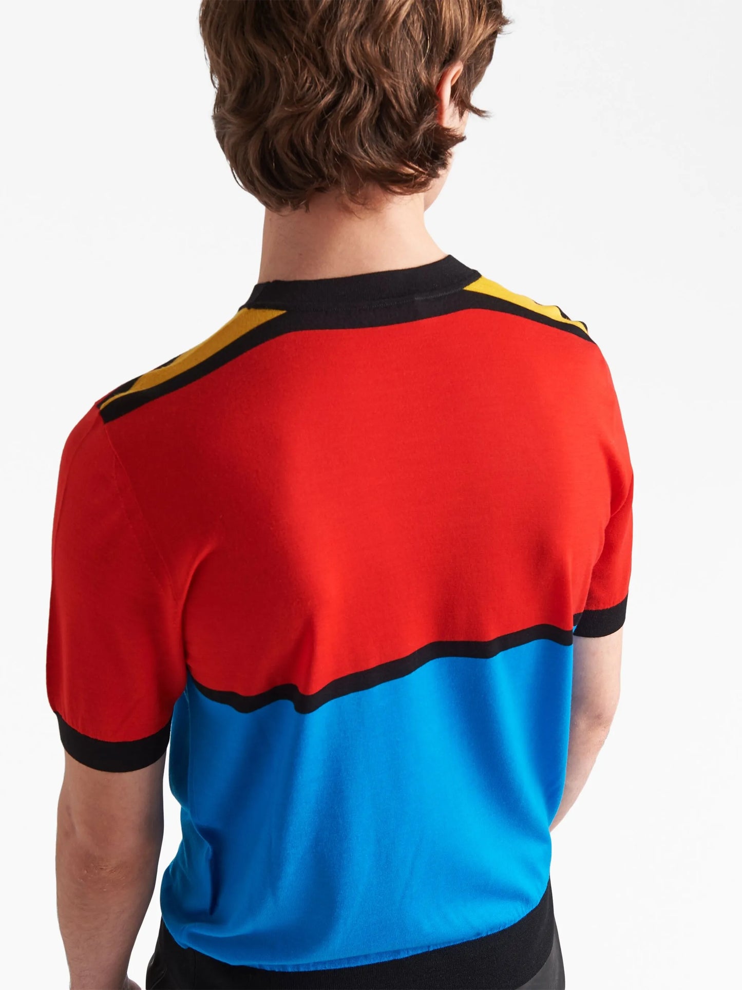 logo-embroidered colour-block jumper