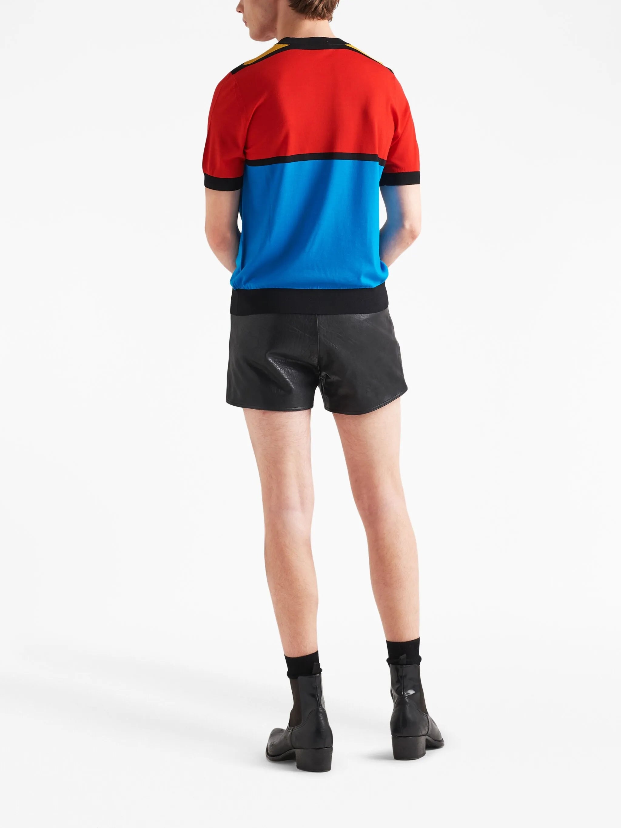 logo-embroidered colour-block jumper