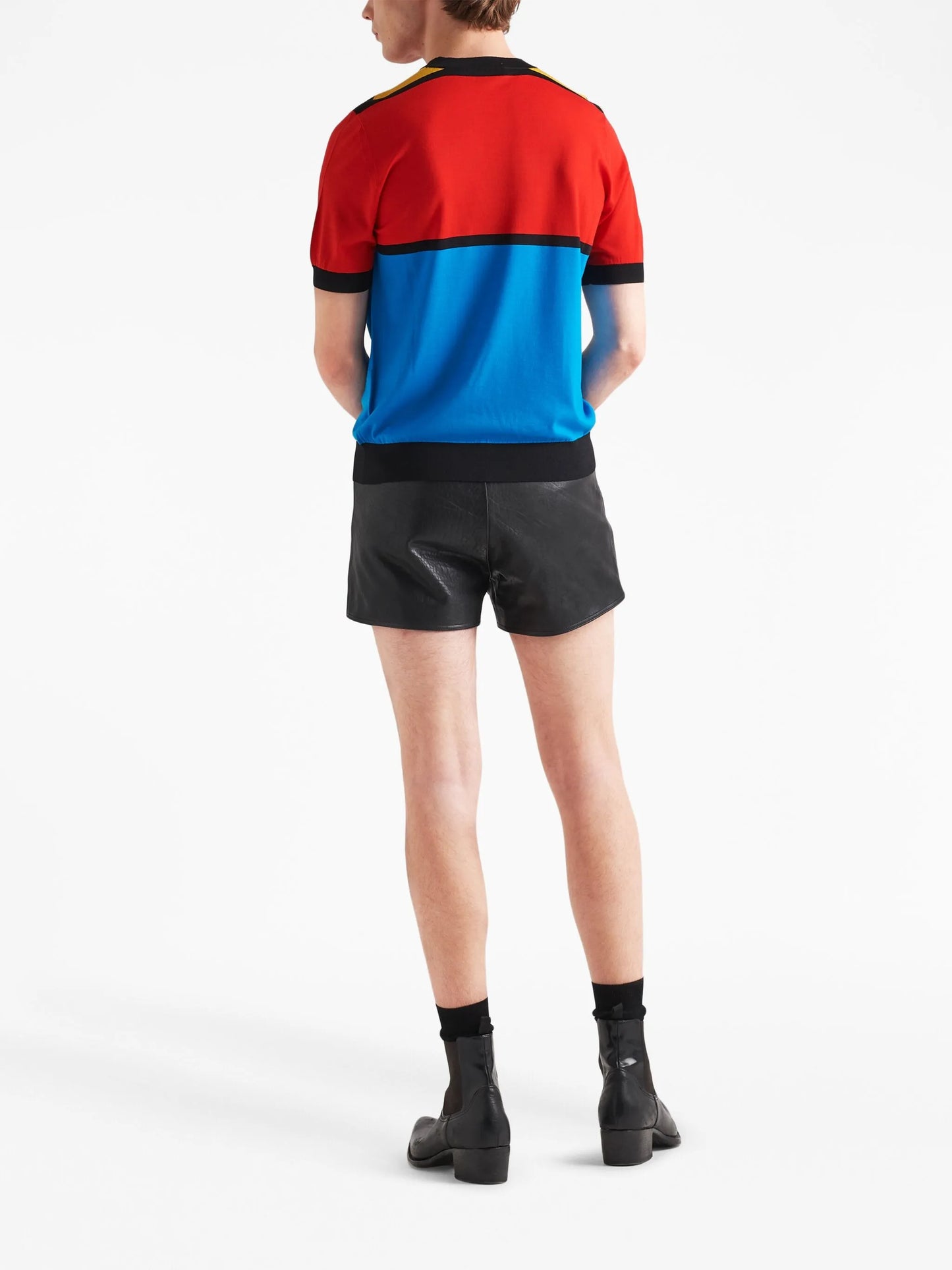 logo-embroidered colour-block jumper