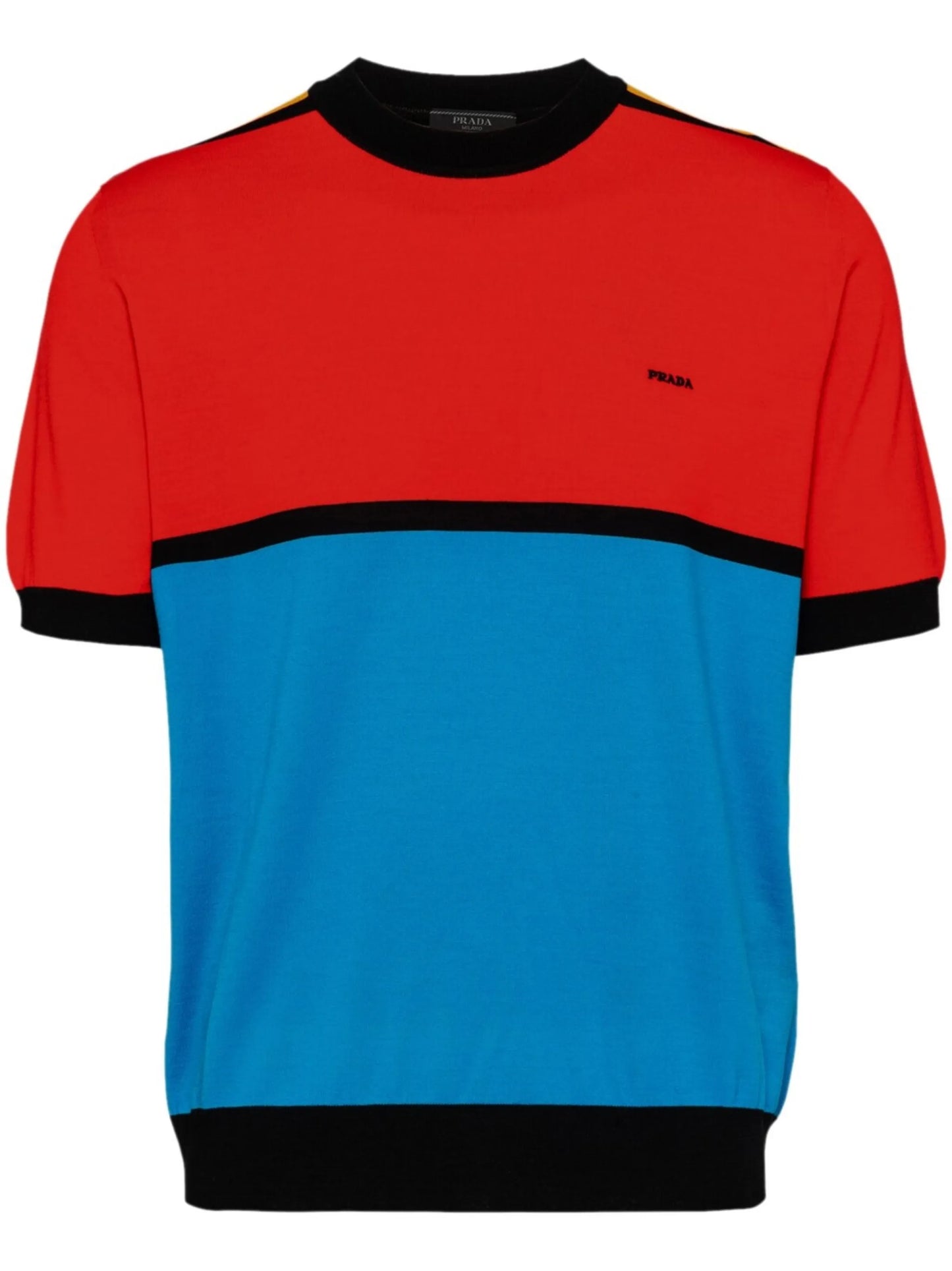 logo-embroidered colour-block jumper