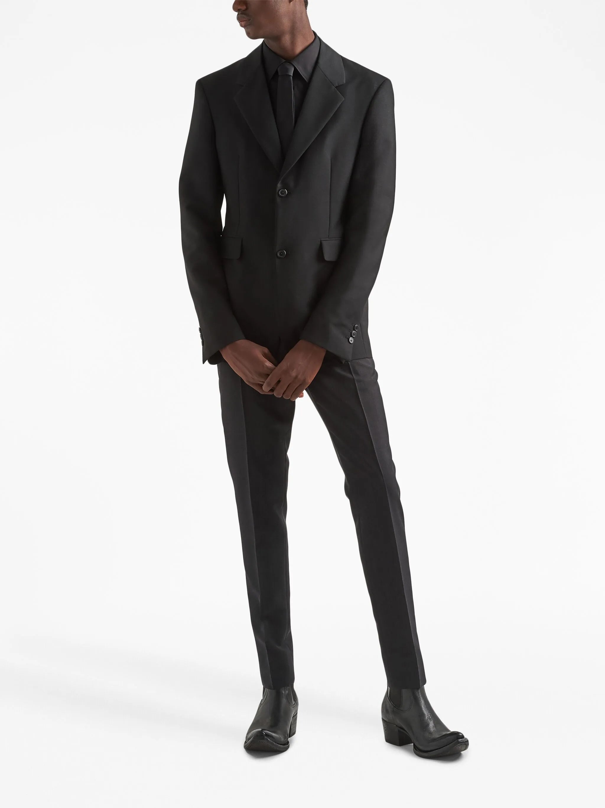 single-breasted mohair-wool blazer