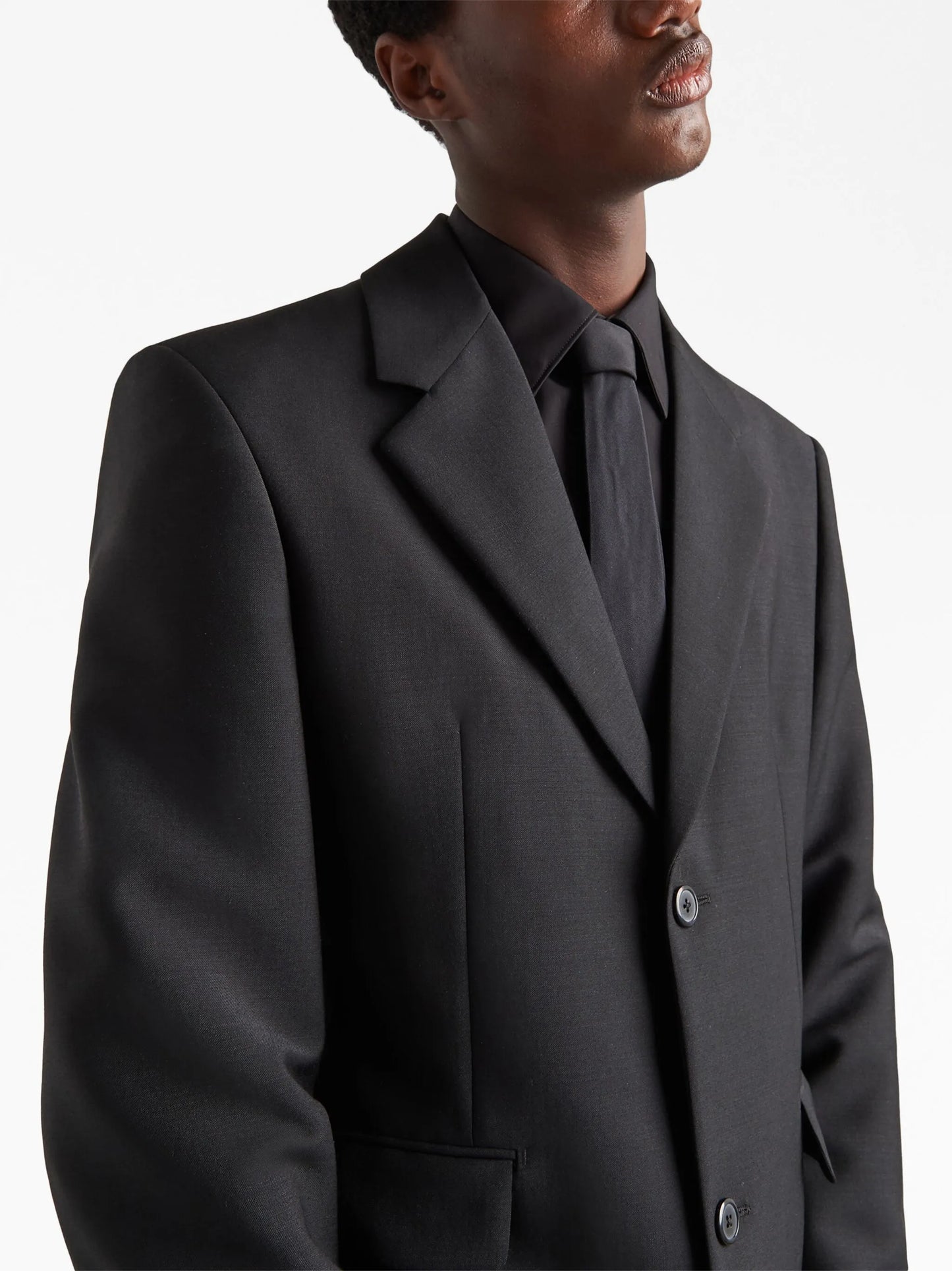 single-breasted mohair-wool blazer