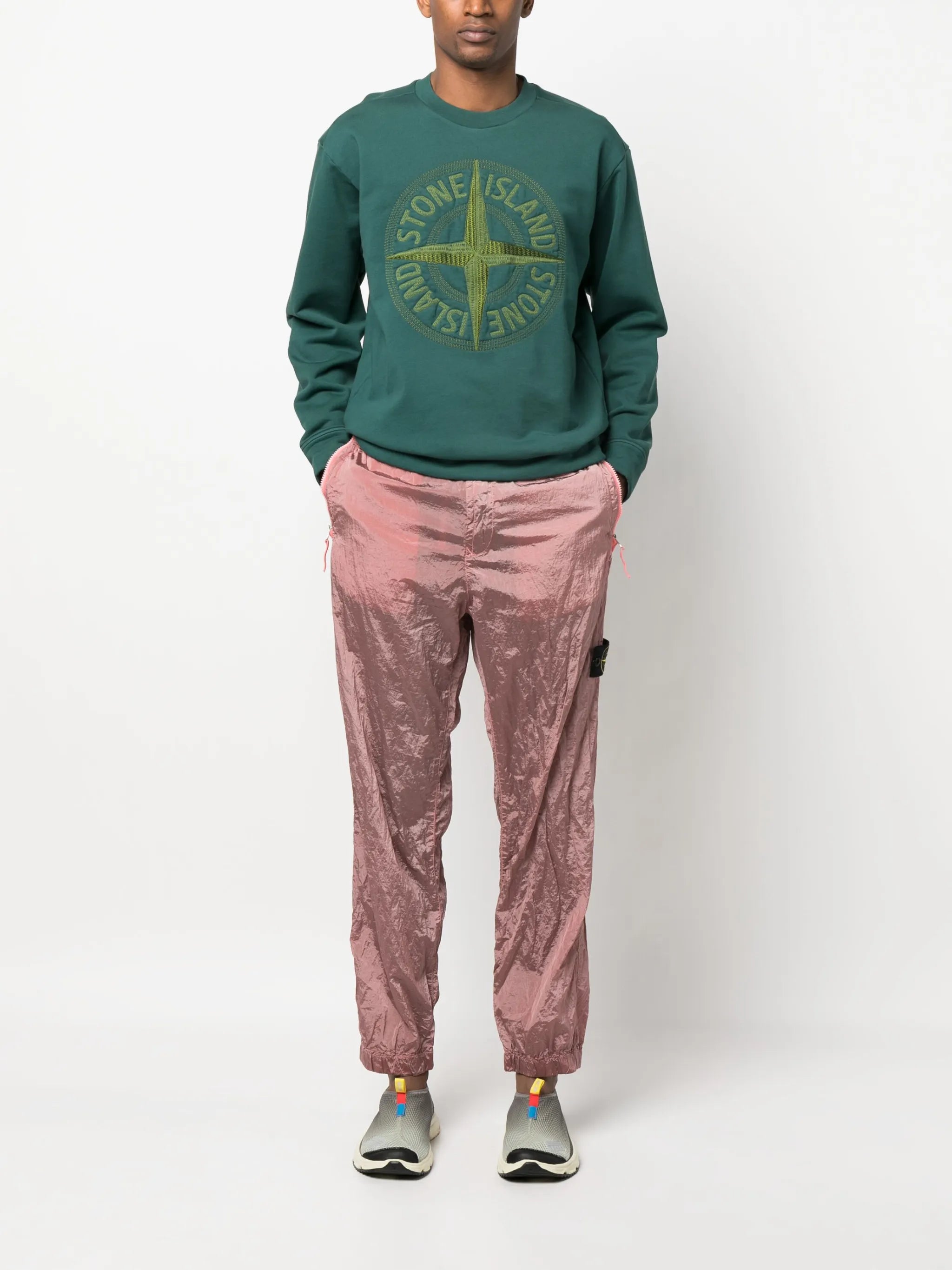 Compass-motif track trousers