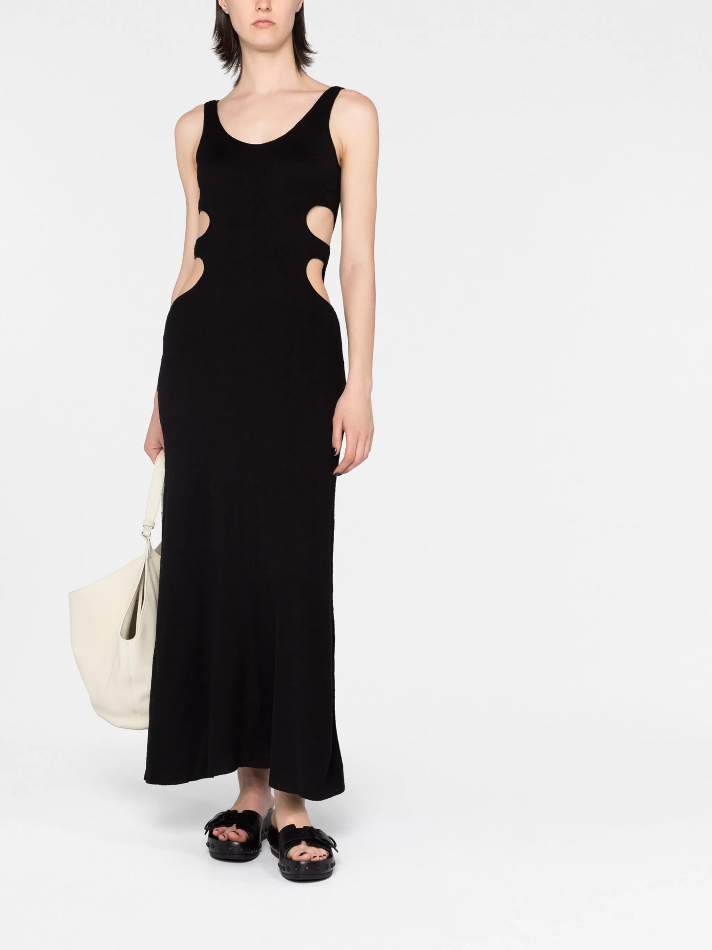 crinkled-effect tank maxi dress