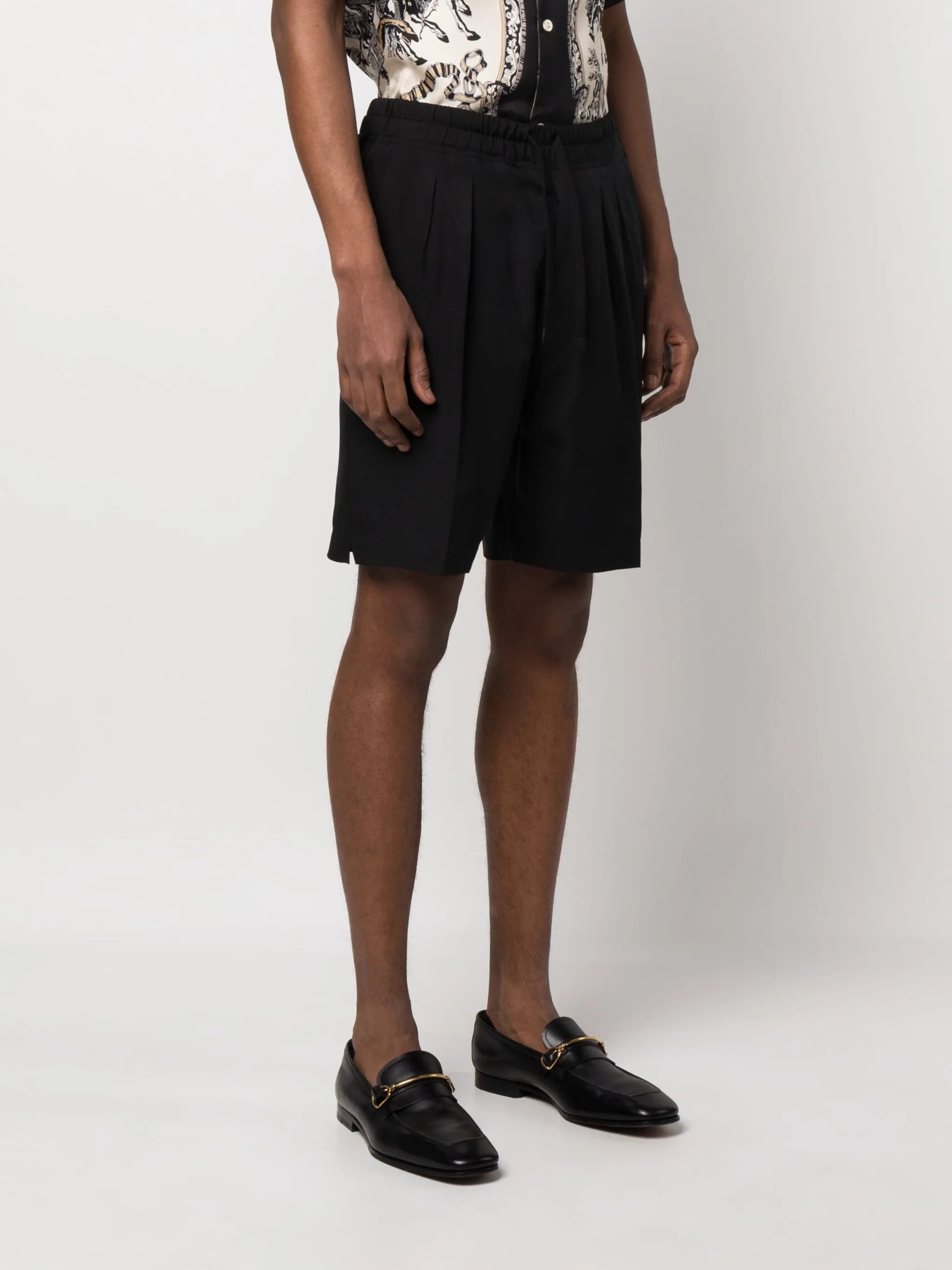 drawstring waistband lyocell shorts