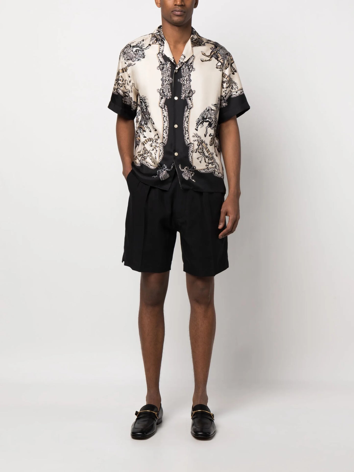 drawstring waistband lyocell shorts