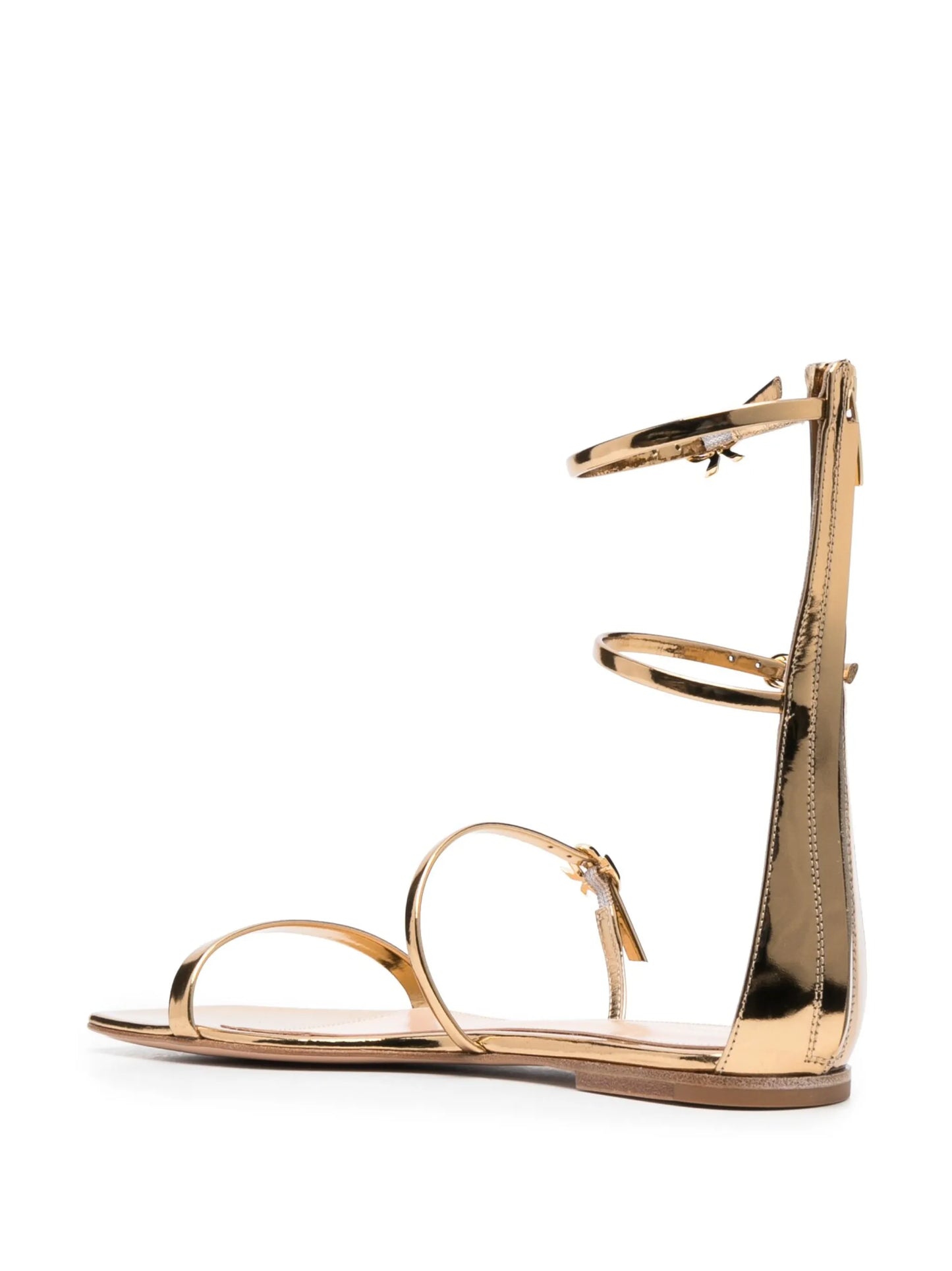 metallic Ribbon flat sandals