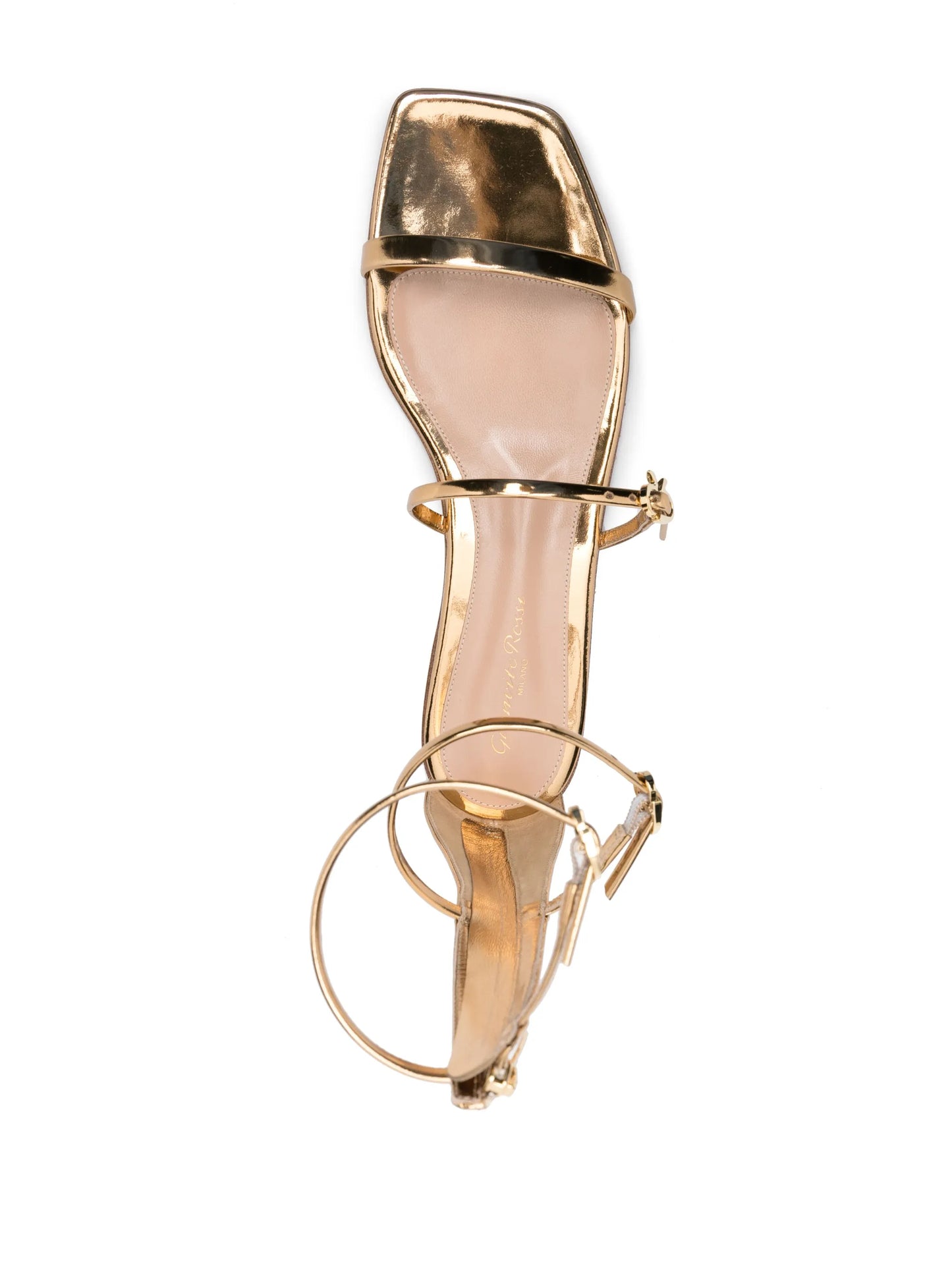 metallic Ribbon flat sandals