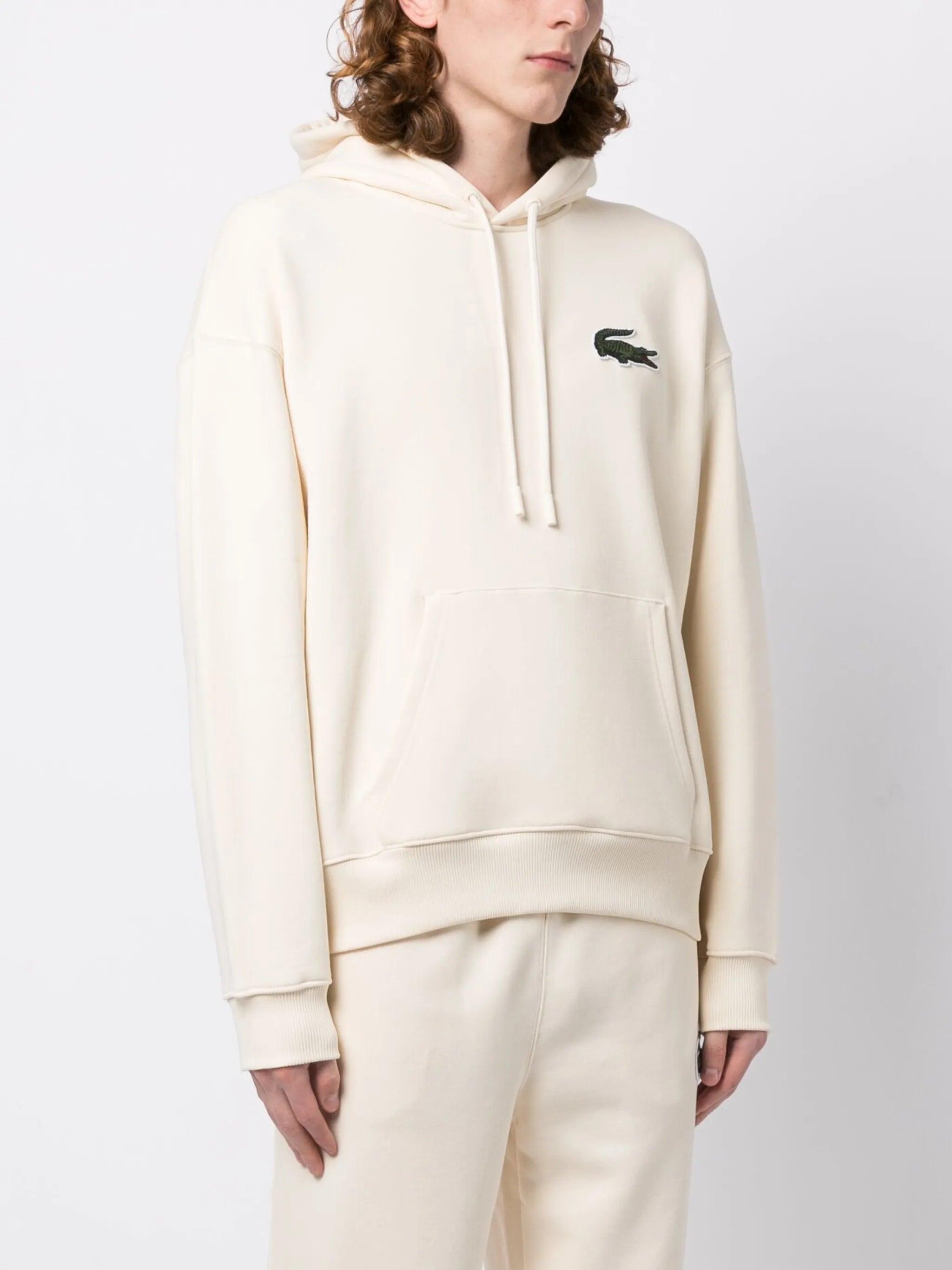 logo-patch stretch-cotton hoodie