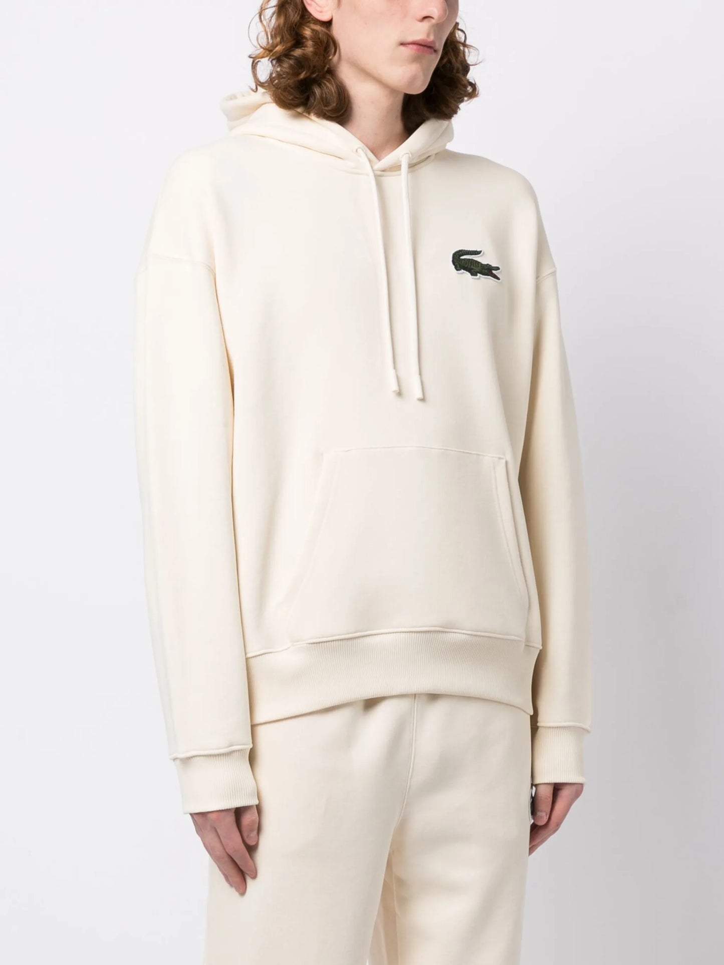 logo-patch stretch-cotton hoodie