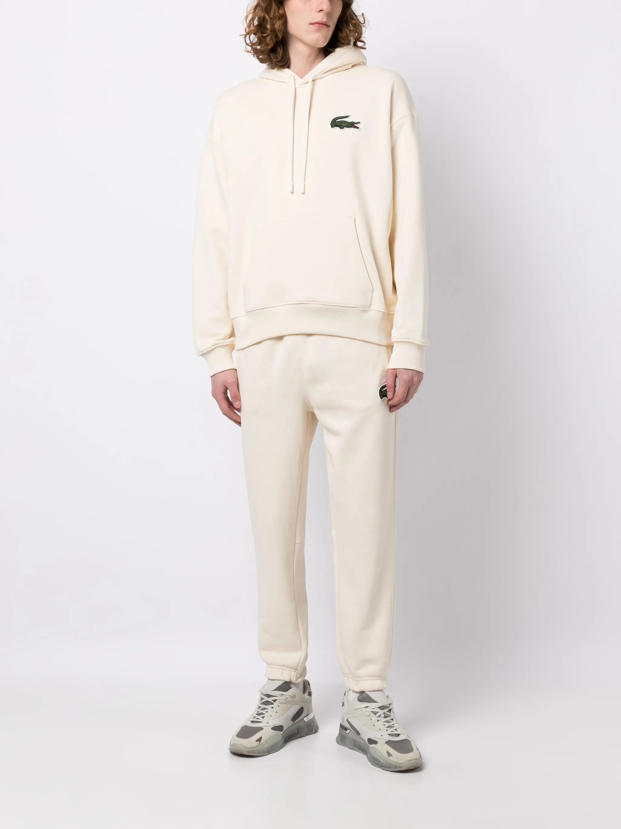 logo-patch stretch-cotton hoodie