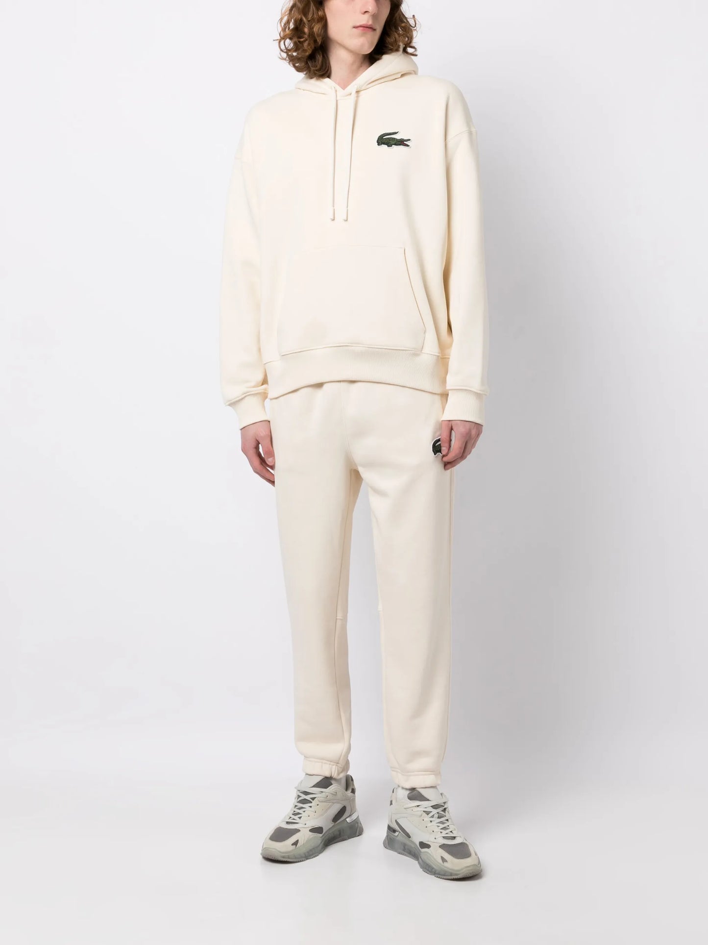logo-patch stretch-cotton hoodie