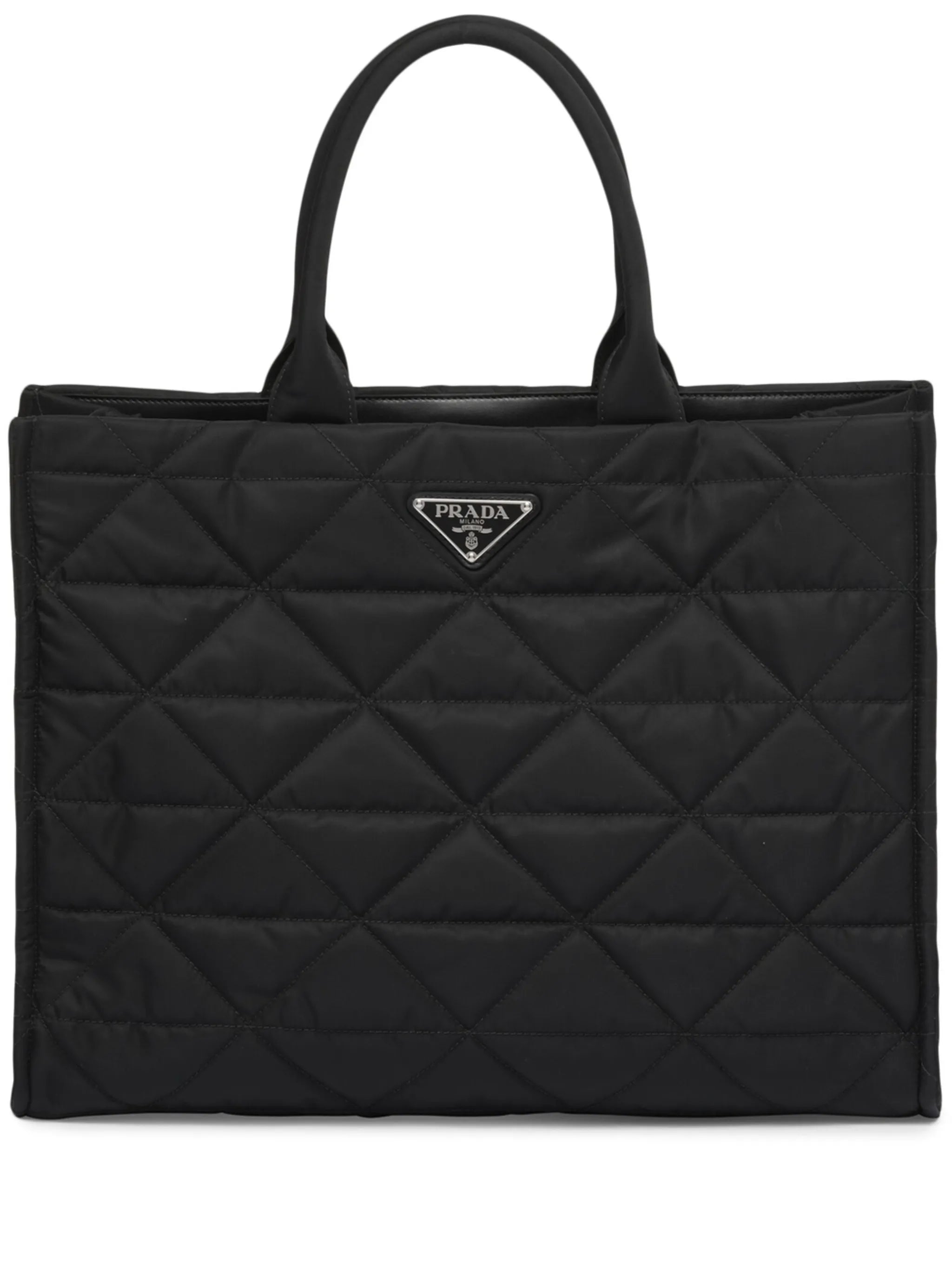 Re-Nylon triangle logo tote bag