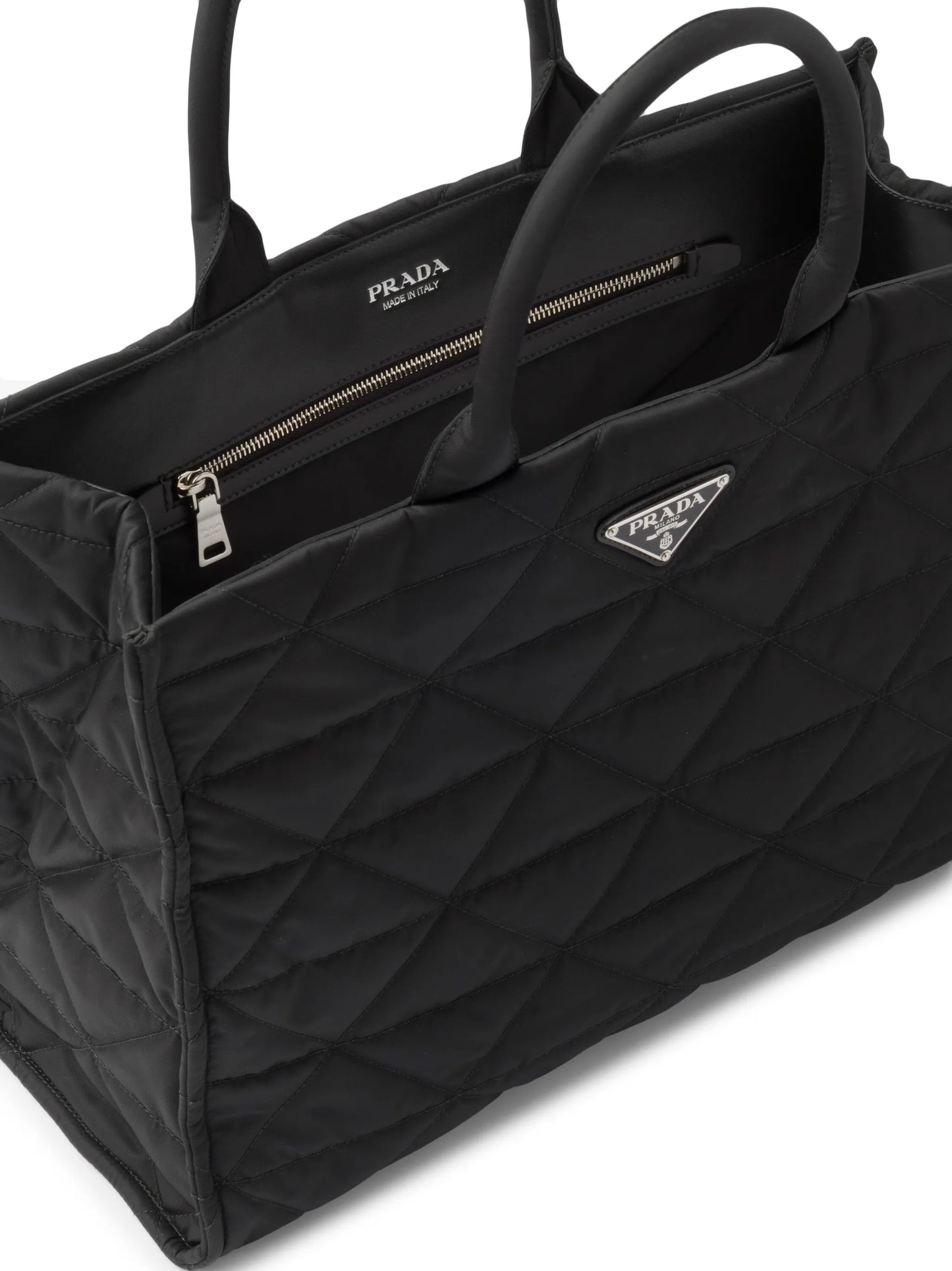 Re-Nylon triangle logo tote bag