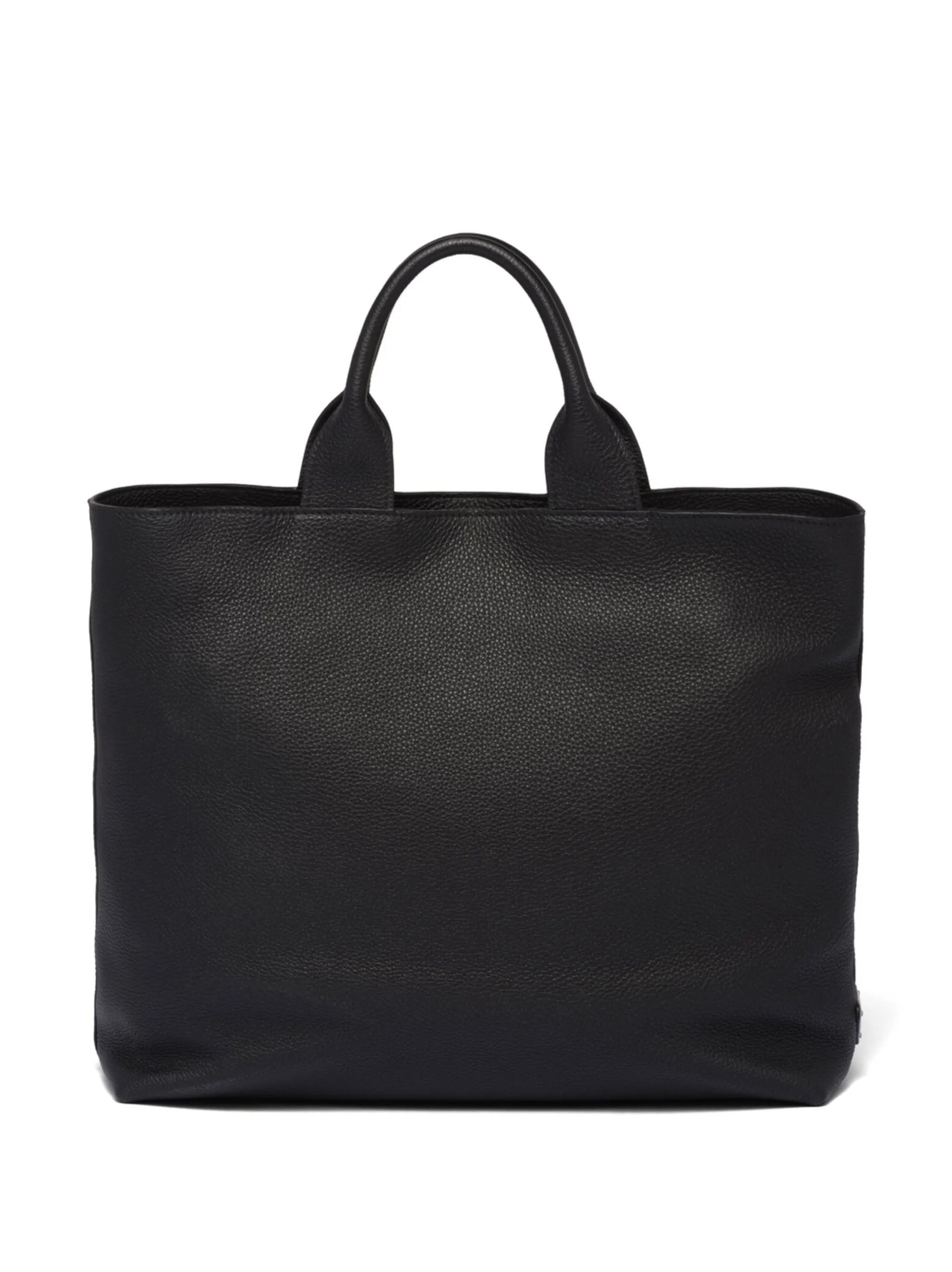 logo-embossed leather tote bag