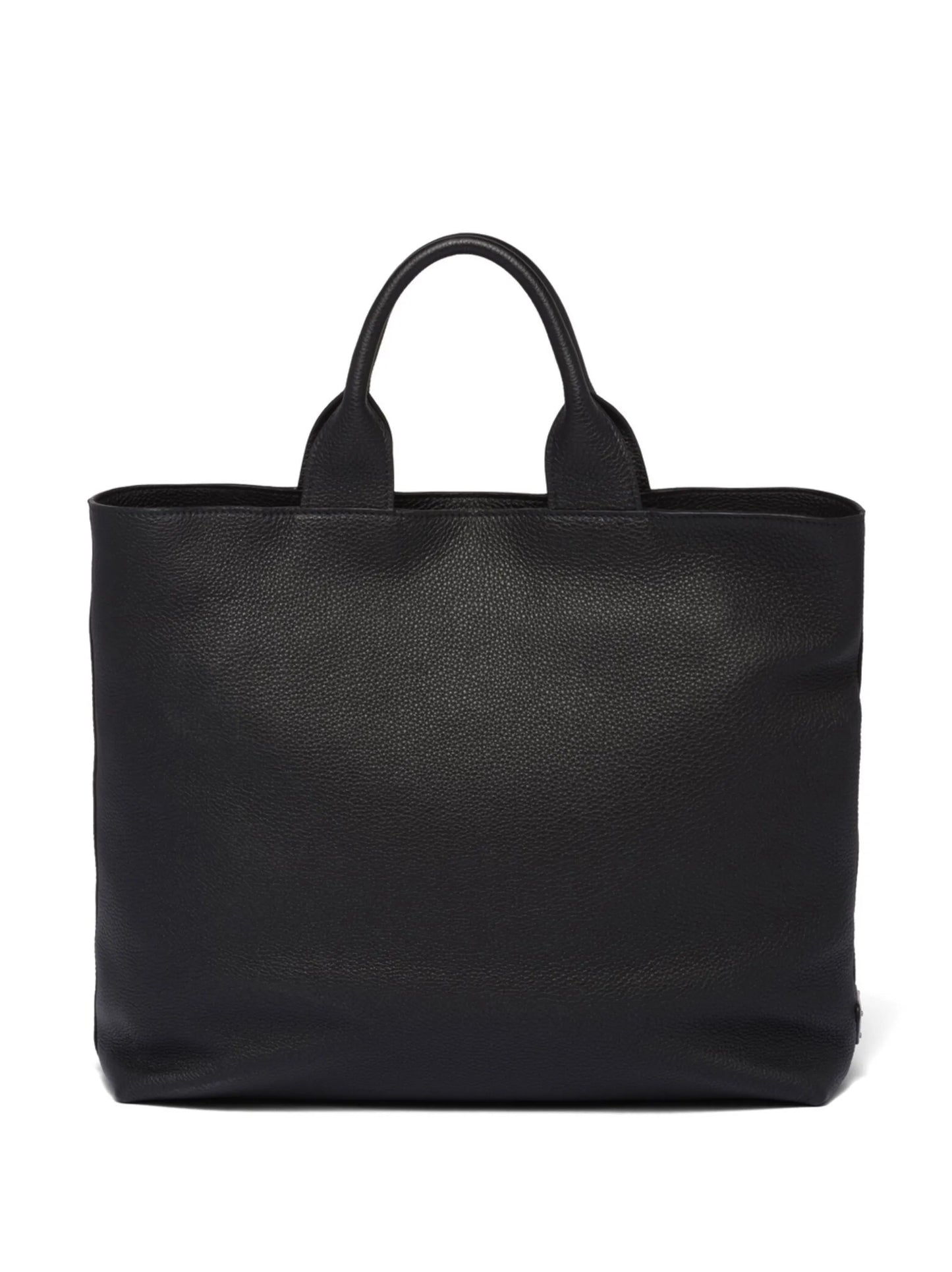 logo-embossed leather tote bag