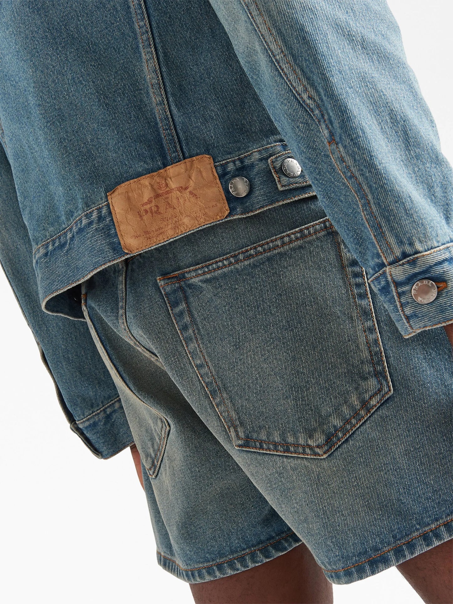triangle-logo denim blouson jacket
