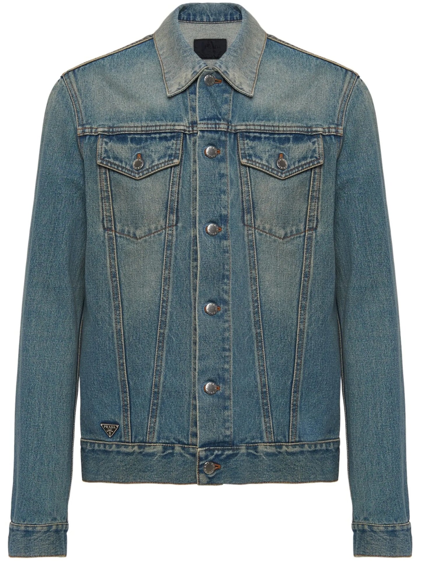 triangle-logo denim blouson jacket