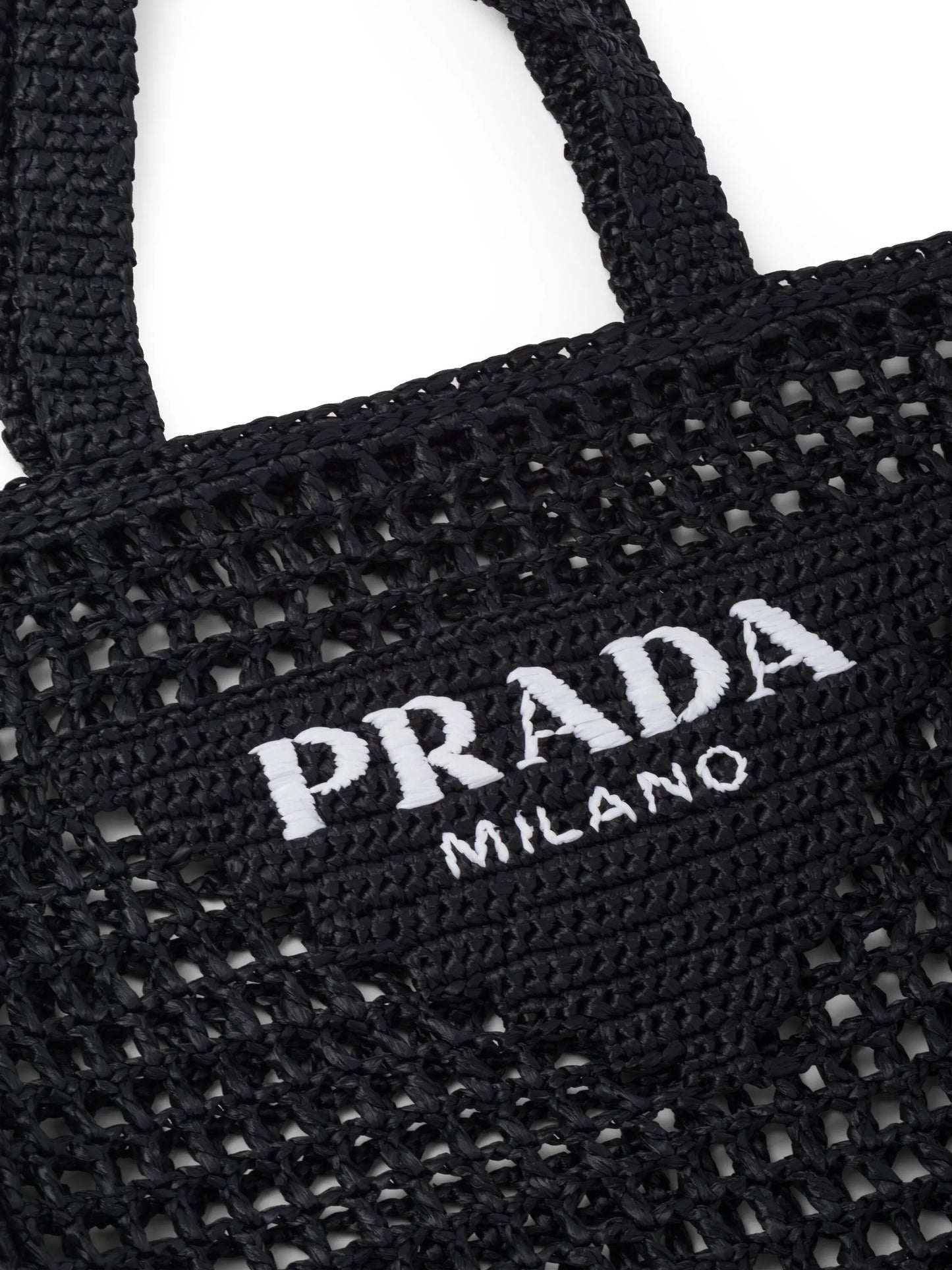 woven-logo raffia tote bag