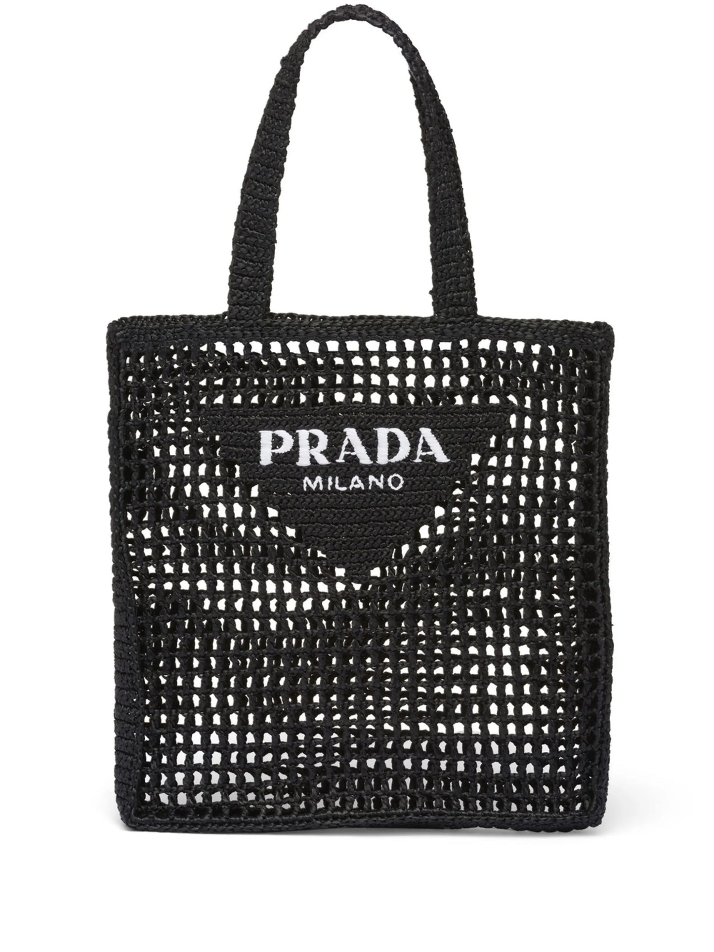 woven-logo raffia tote bag