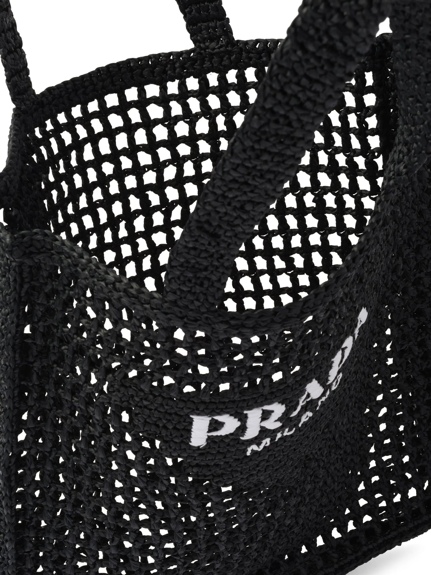 woven-logo raffia tote bag