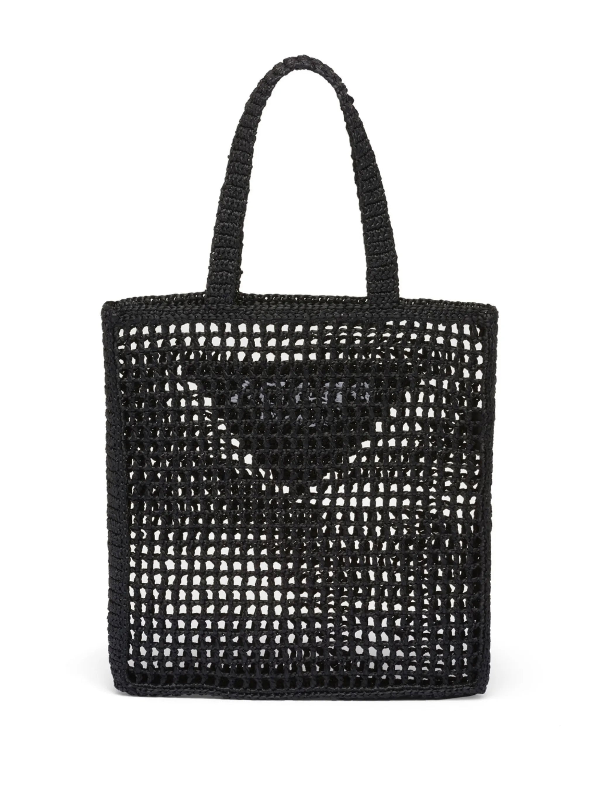 woven-logo raffia tote bag