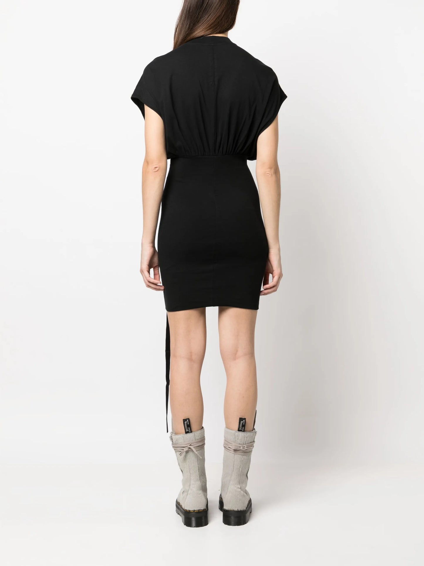 draped cinched minidress