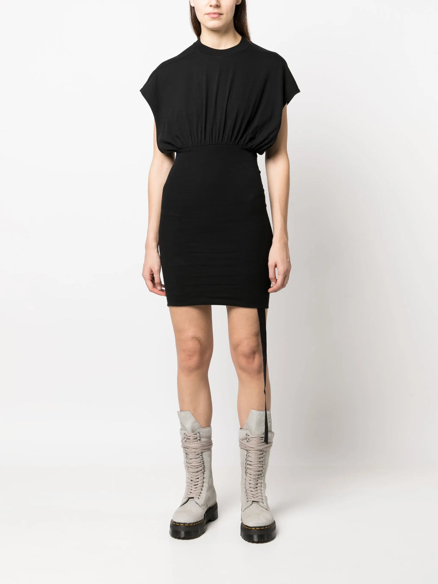draped cinched minidress