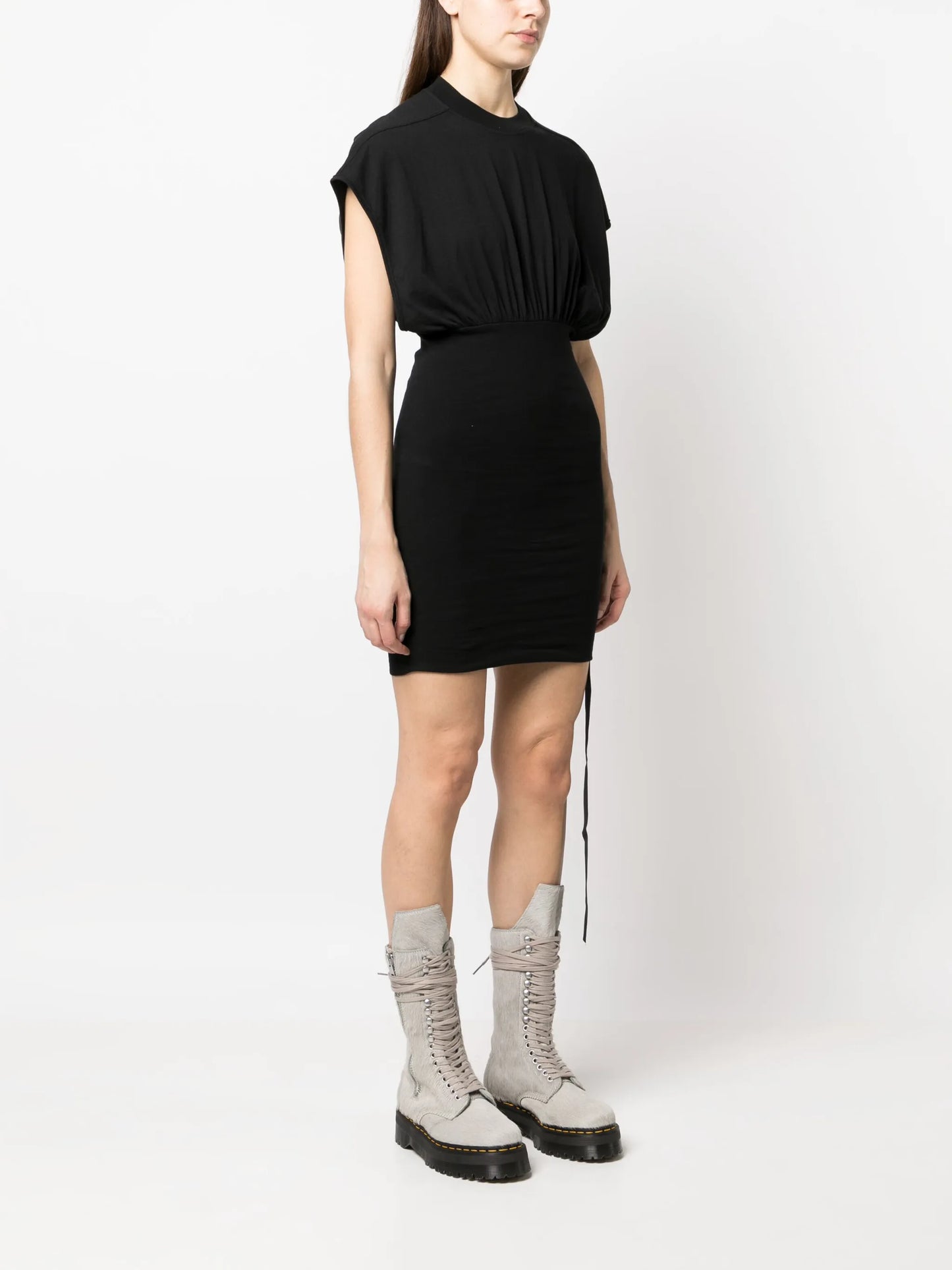 draped cinched minidress