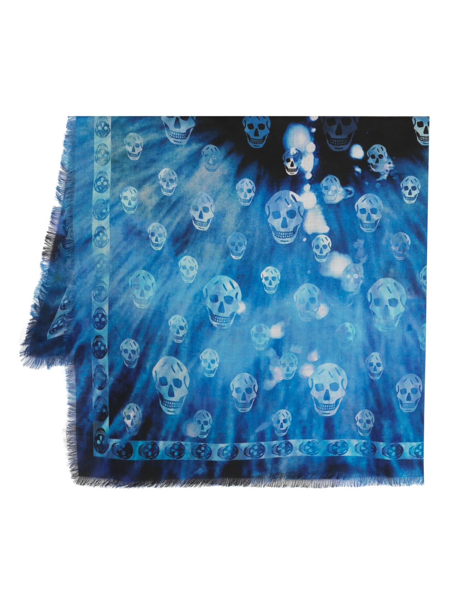skull-print wool scarf